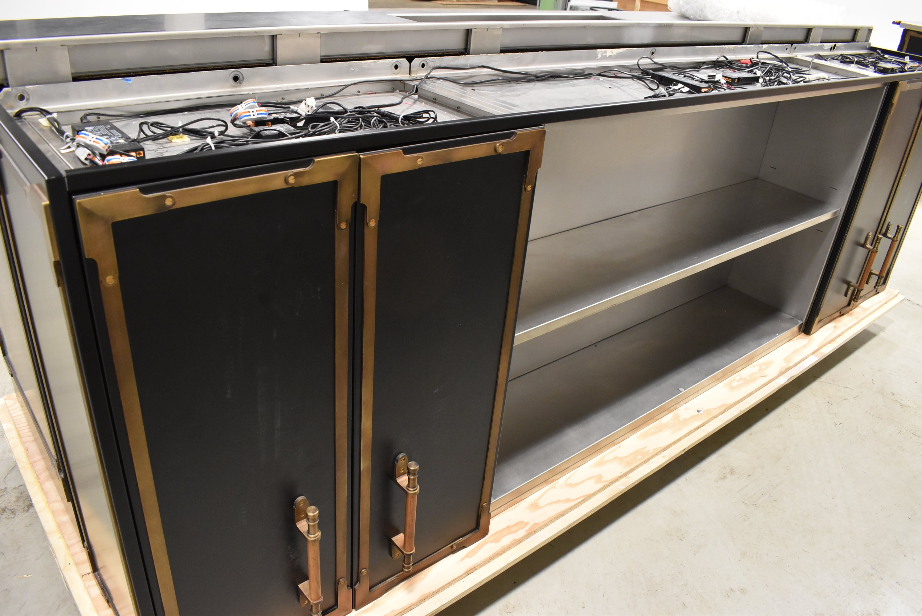 L'Atelier Paris Haute Design Le Classique Noir Matte Kitchen Cabinets with Cook Island