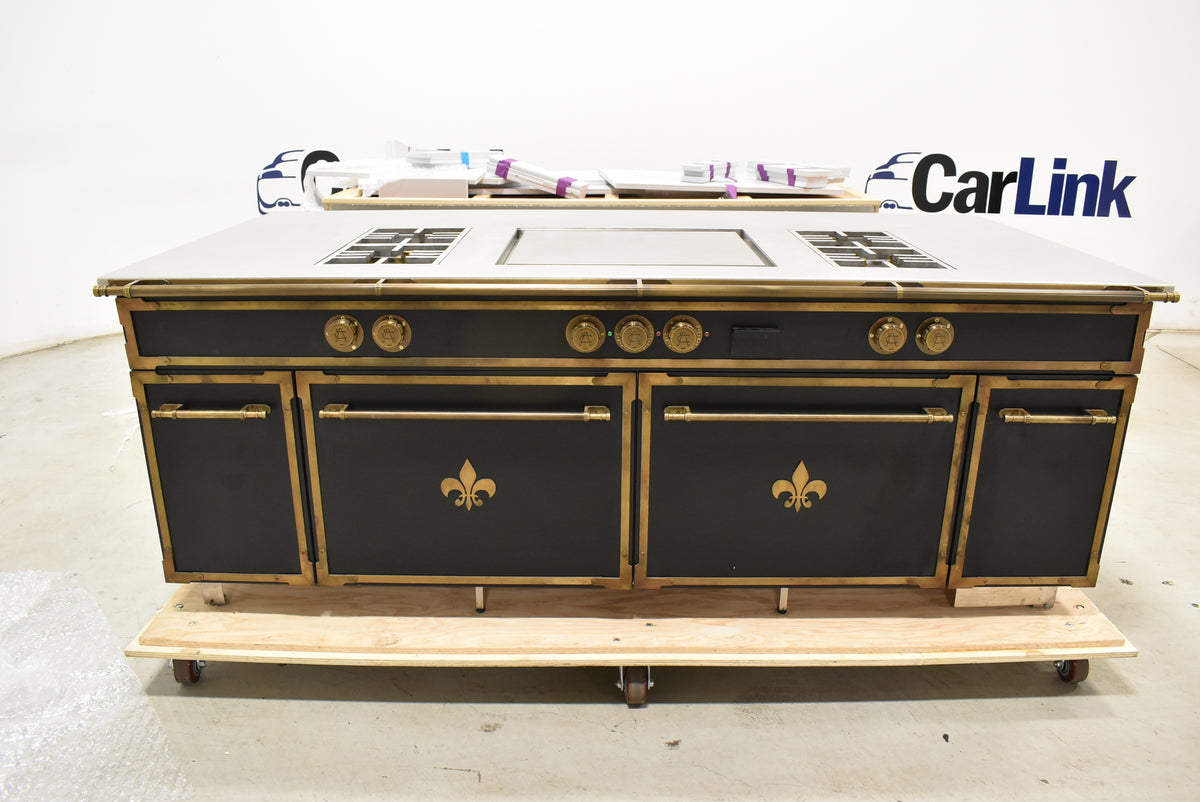 L'Atelier Paris Haute Design Le Classique Noir Matte Kitchen Cabinets with Cook Island