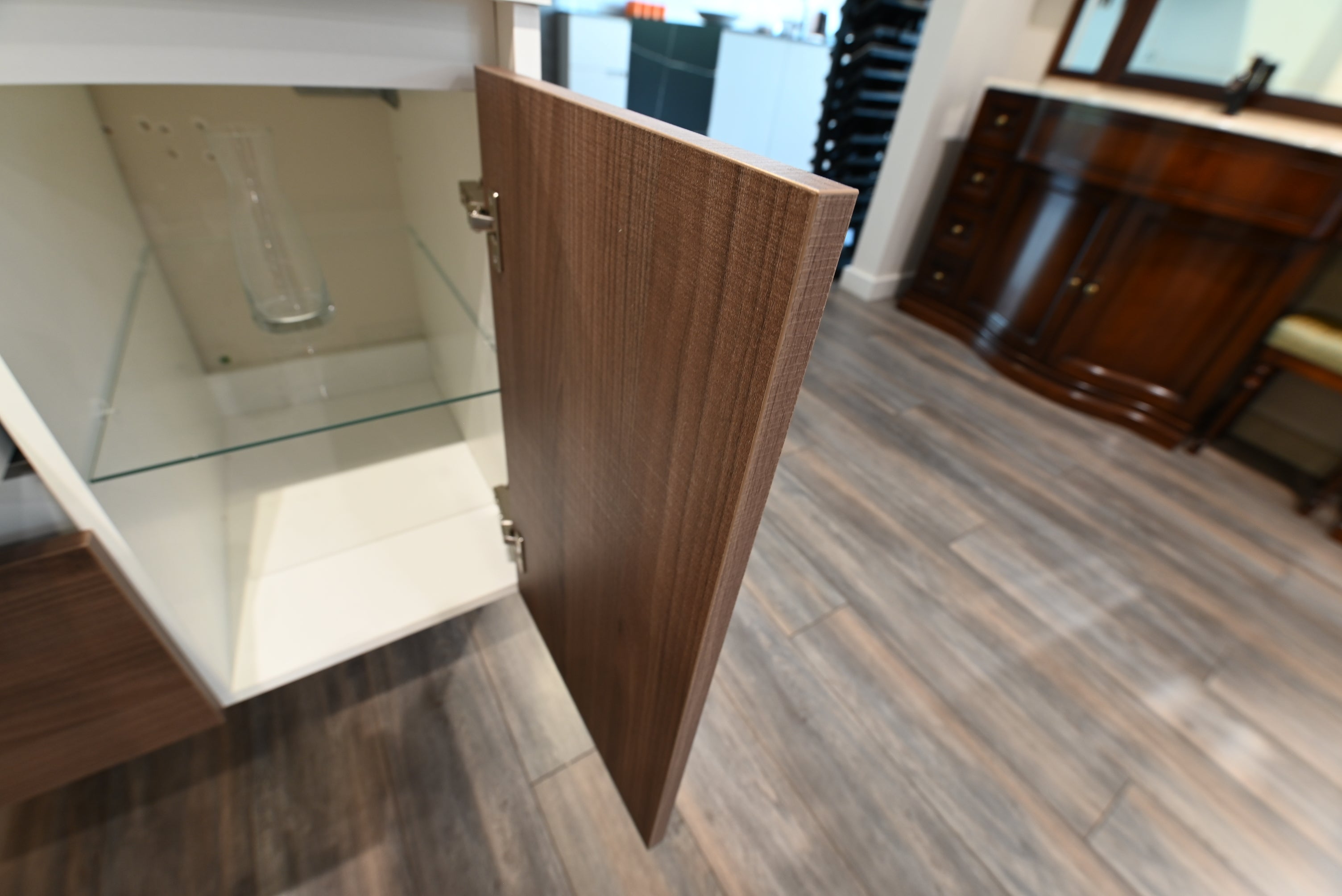 Modern 36" Sand Wood Finish Single Floating Vanity