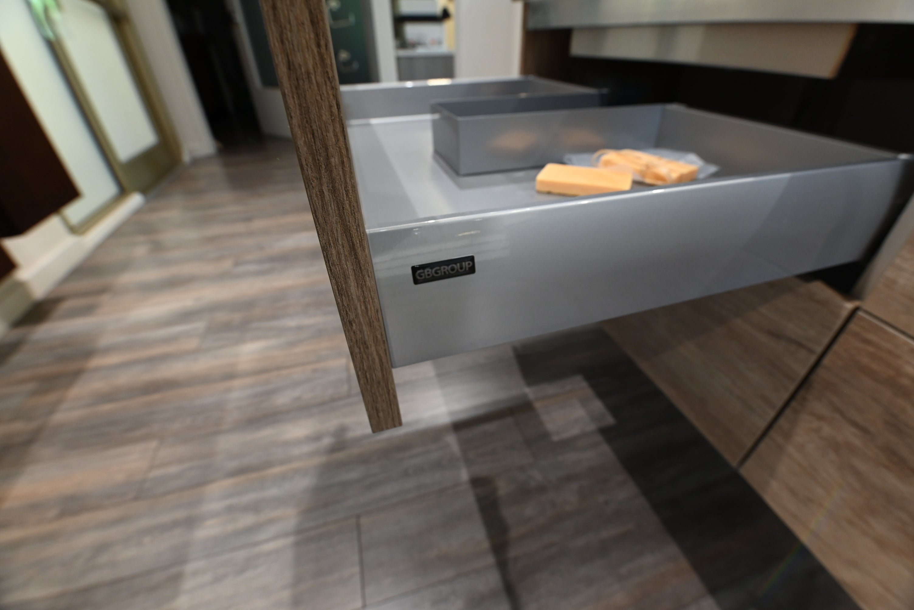 Modern Wood Finish 64" Two Drawer Double Floating Vanity