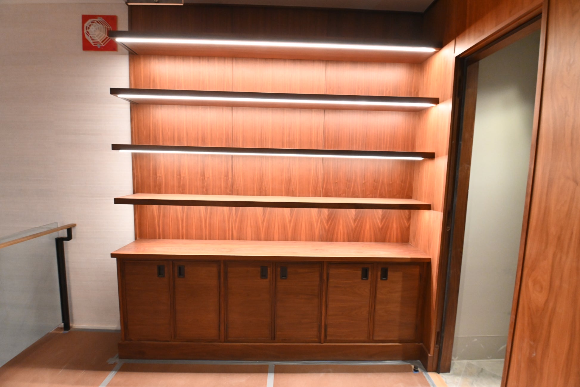 “The Marquee” Luxury Transitional Wet Wine Bar with Sub-Zero Undercounter Refrigerator