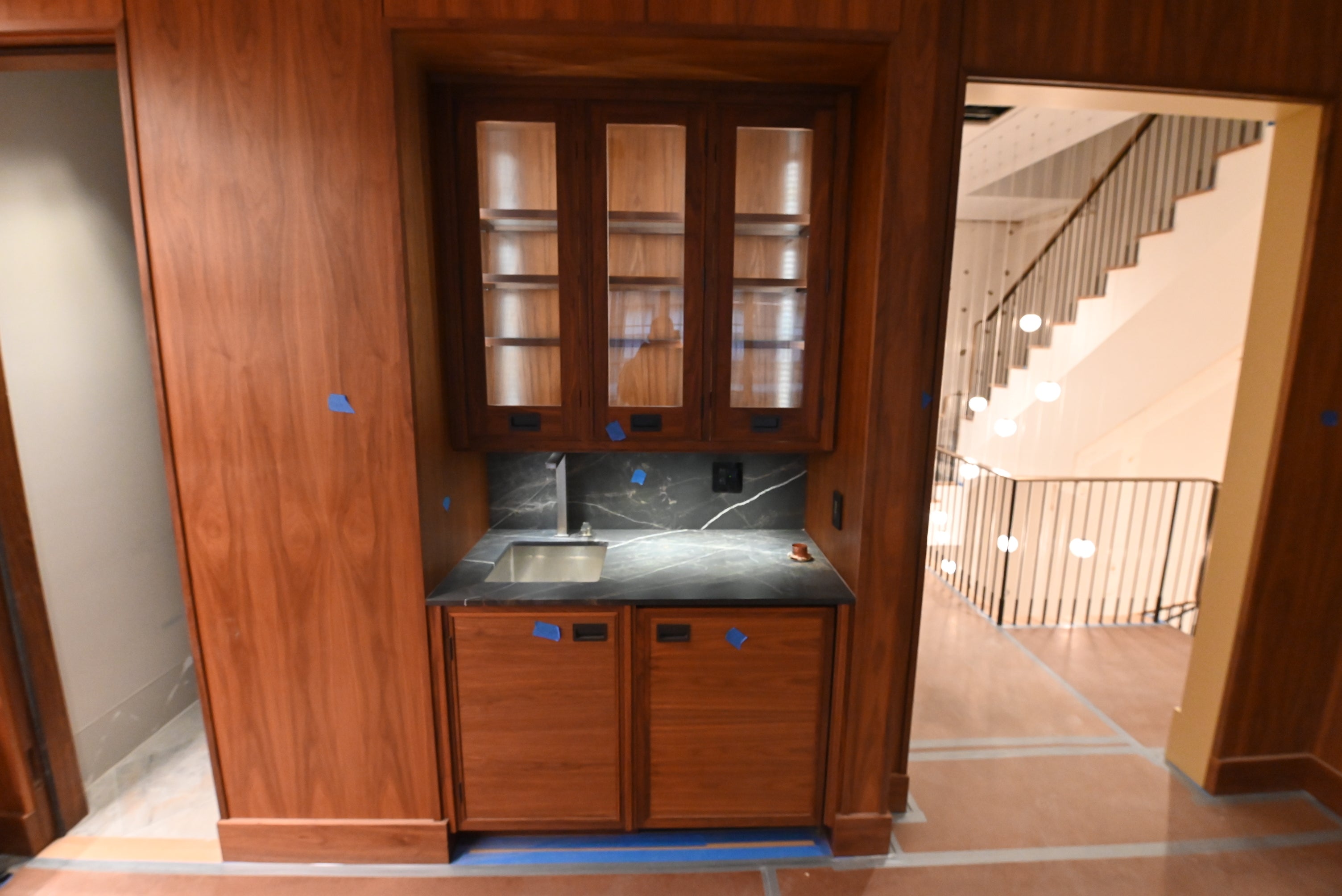 “The Marquee” Luxury Transitional Wet Wine Bar with Sub-Zero Undercounter Refrigerator