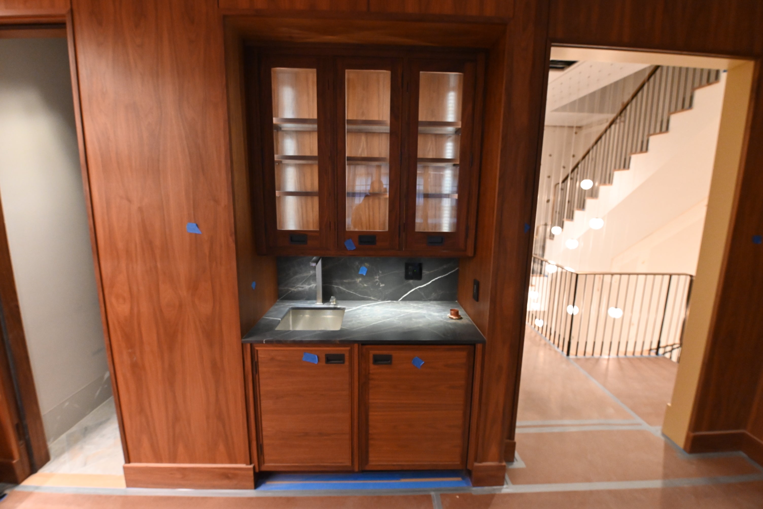 “The Marquee” Luxury Transitional Wet Wine Bar with Sub-Zero Undercounter Refrigerator