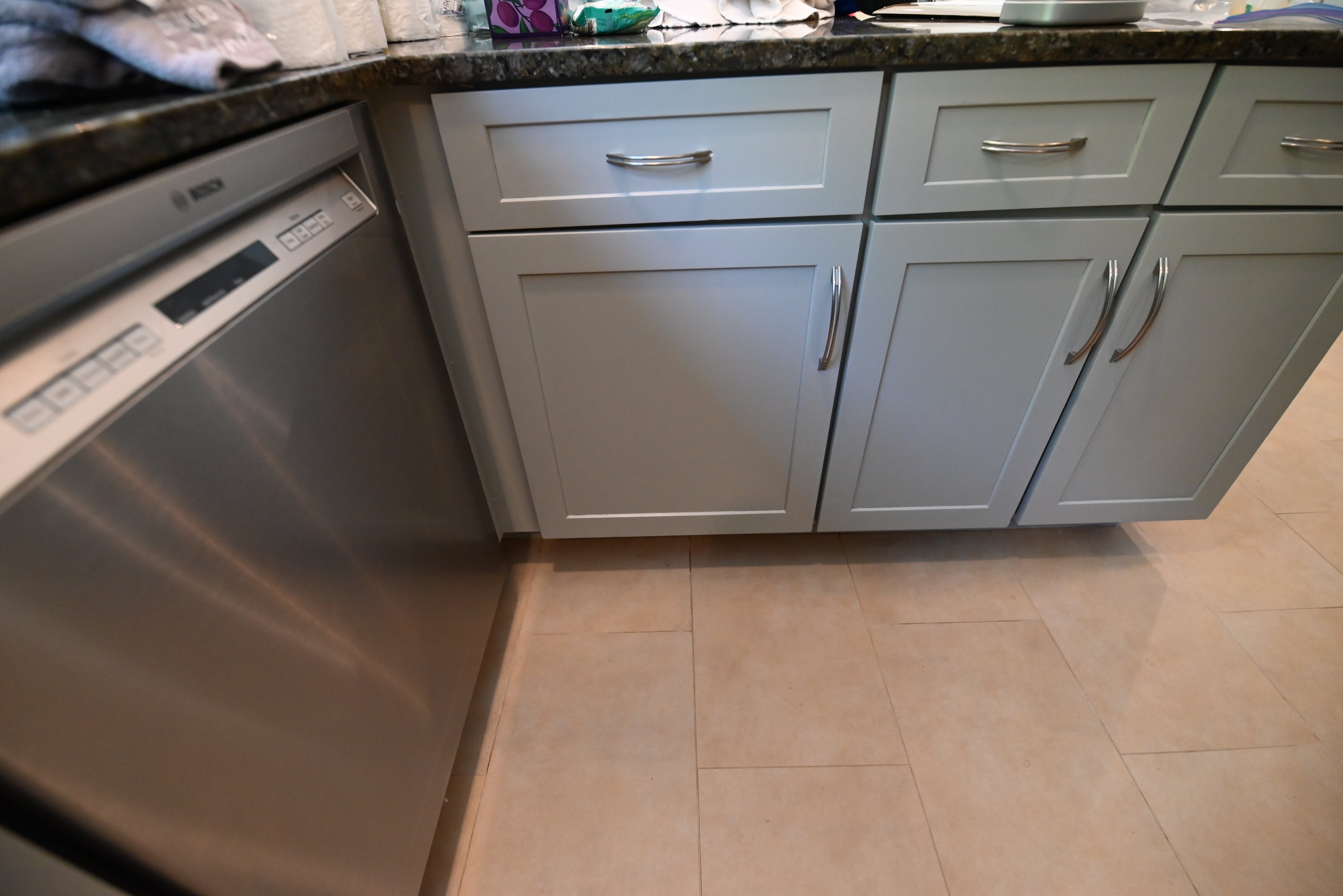 Thomasville Blue-Gray Transitional Kitchen with Appliances