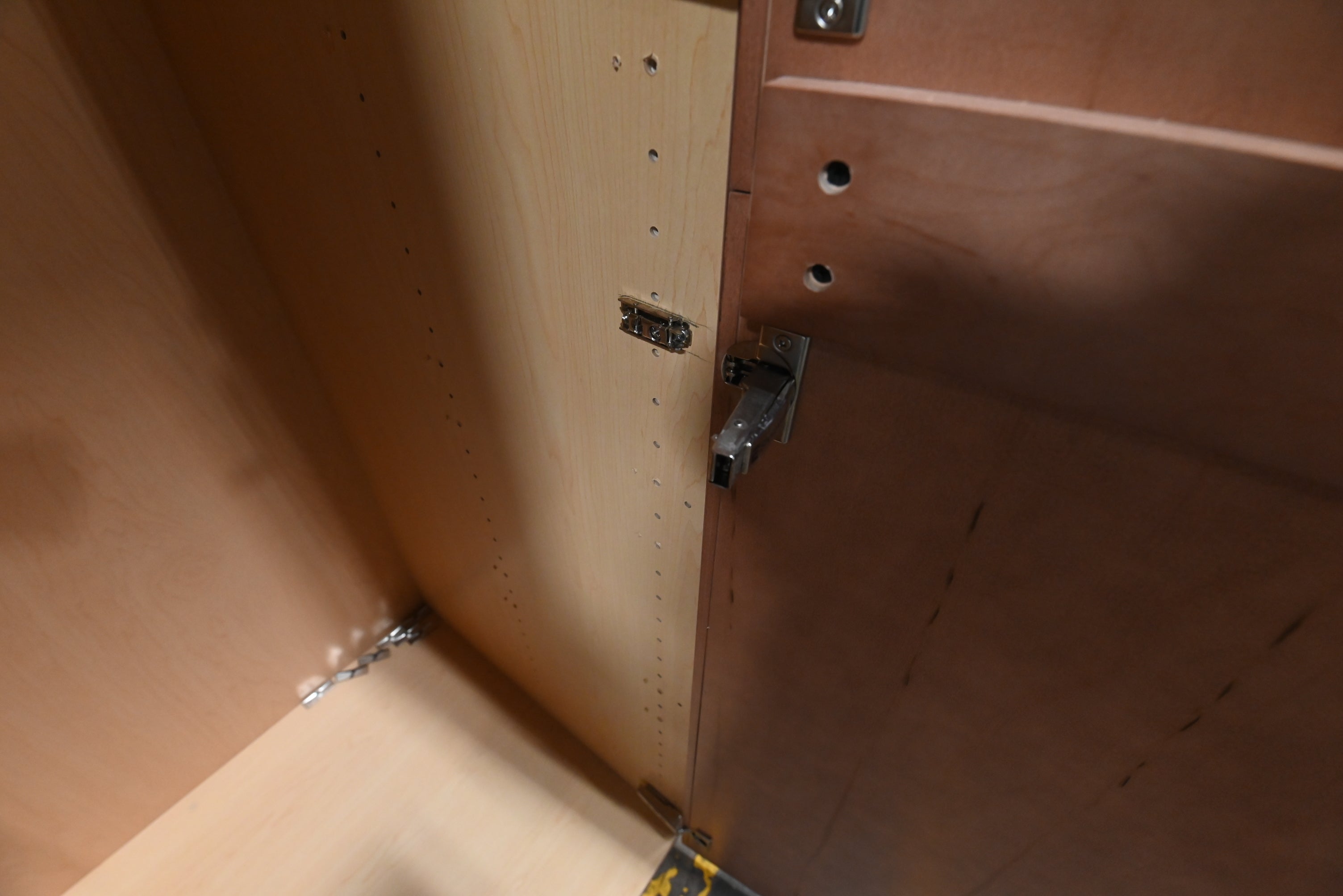 Showplace Modern Maple Wood with Nutmeg Stain Partial Kitchen Cabinets