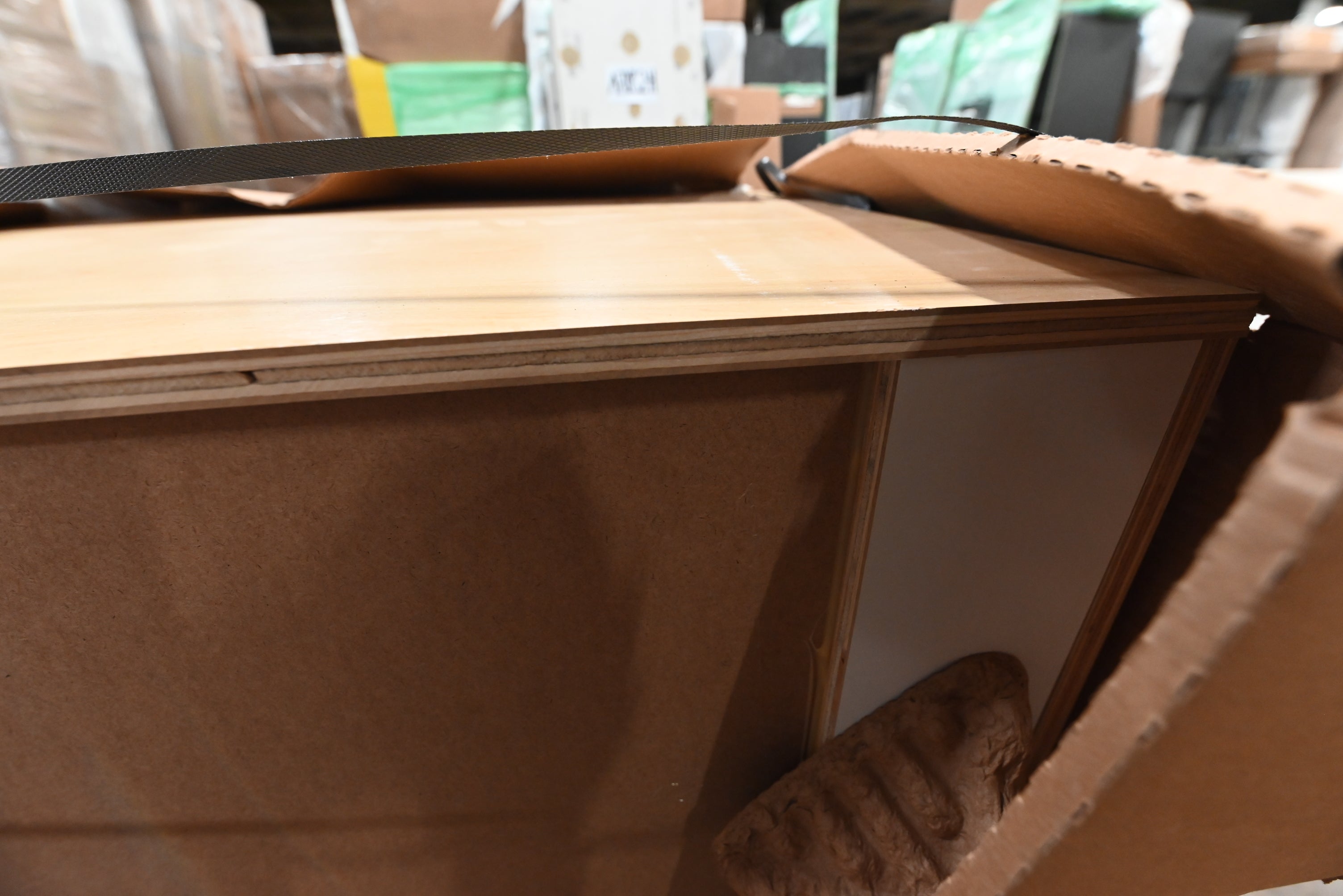 Showplace Modern Maple Wood with Nutmeg Stain Partial Kitchen Cabinets