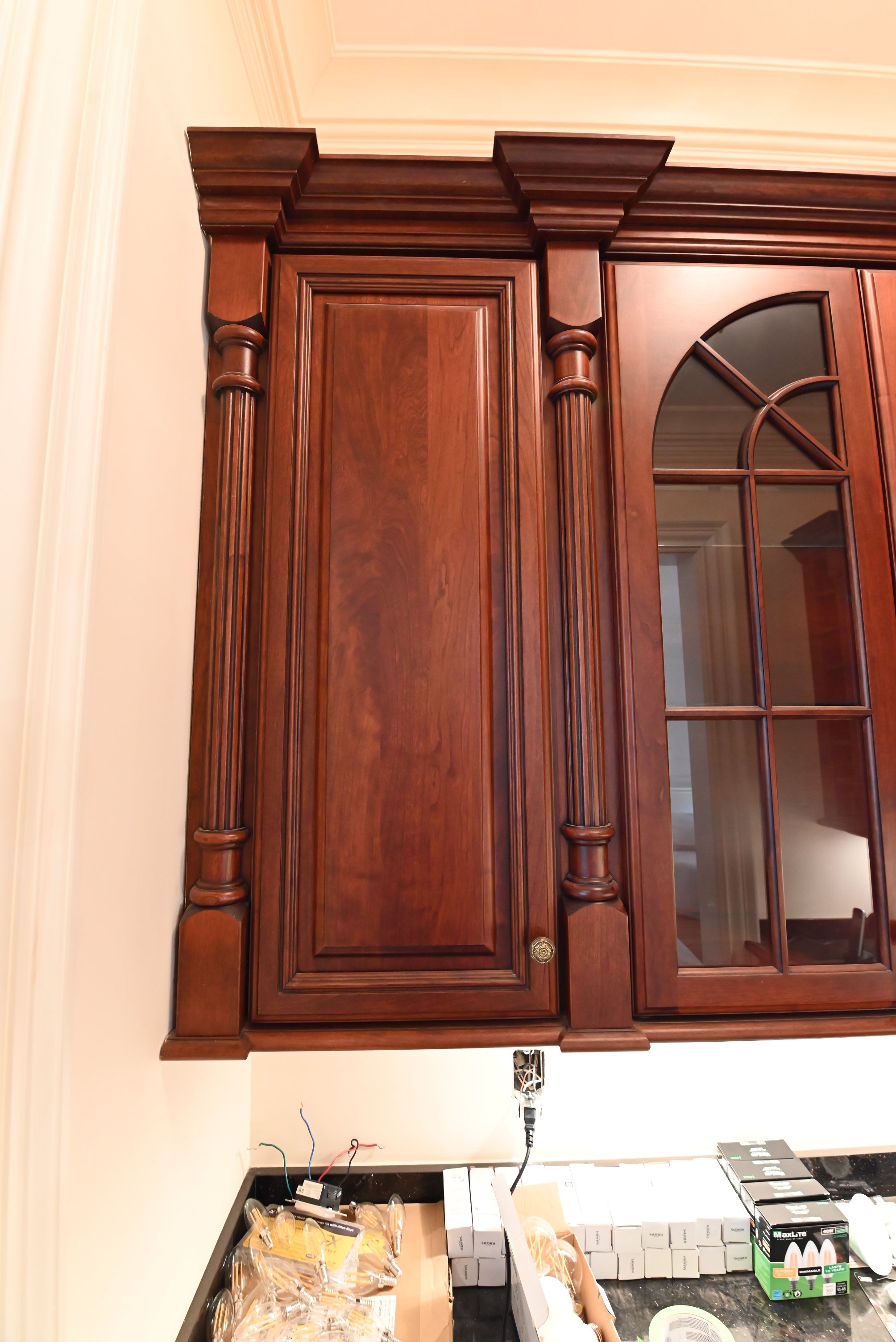 "The Chatsworth" Traditional Mahogany Stained Wood Butler's Pantry