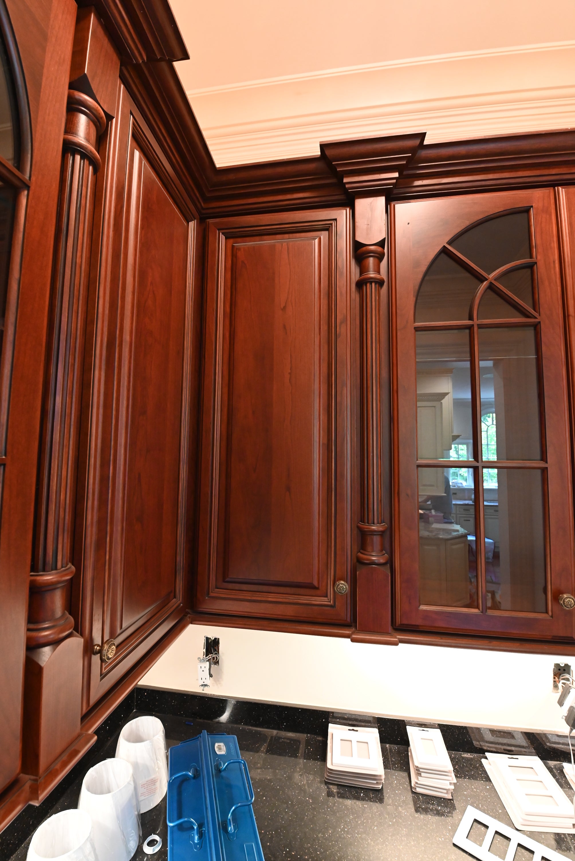 "The Chatsworth" Traditional Mahogany Stained Wood Butler's Pantry