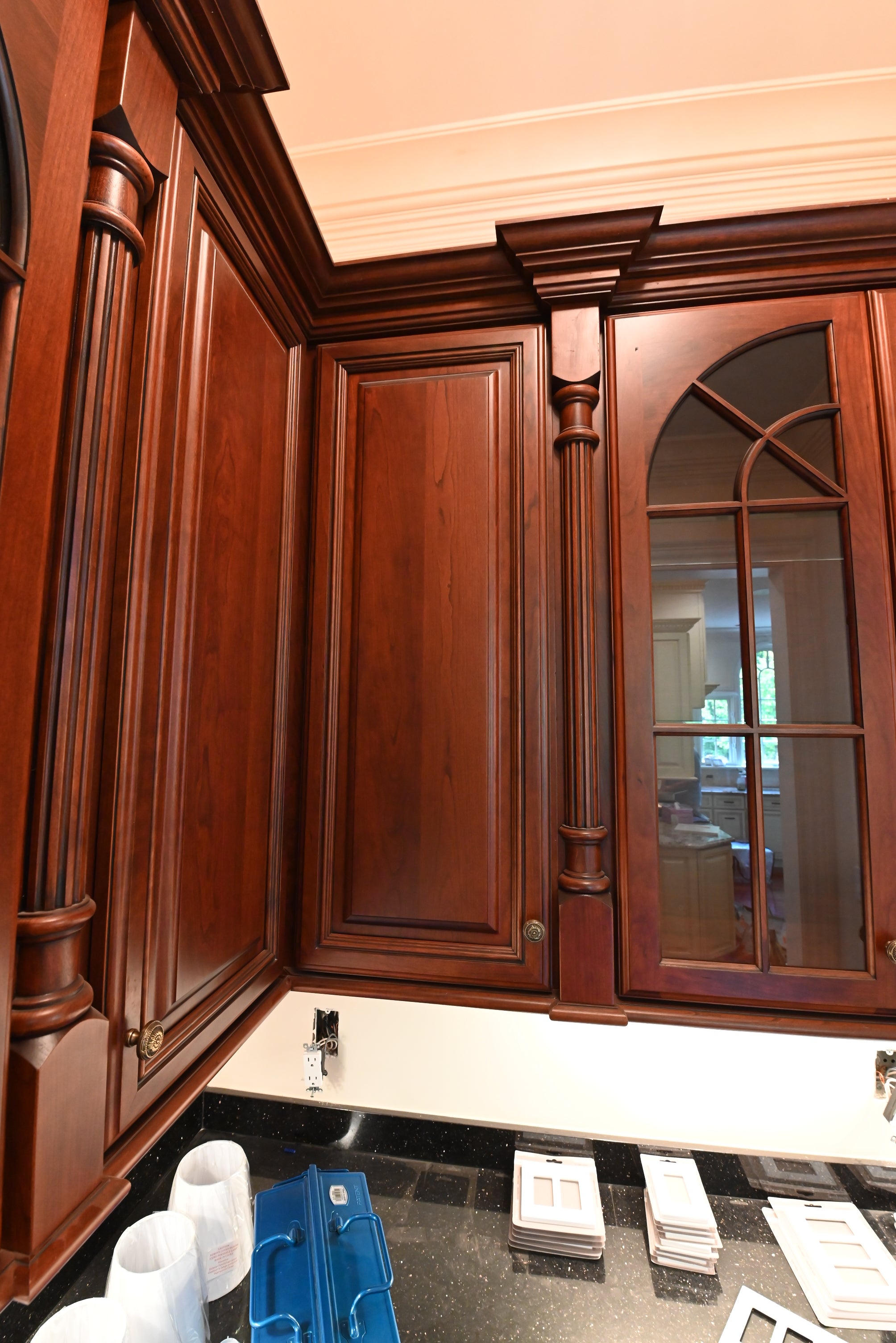 "The Chatsworth" Traditional Mahogany Stained Wood Butler's Pantry
