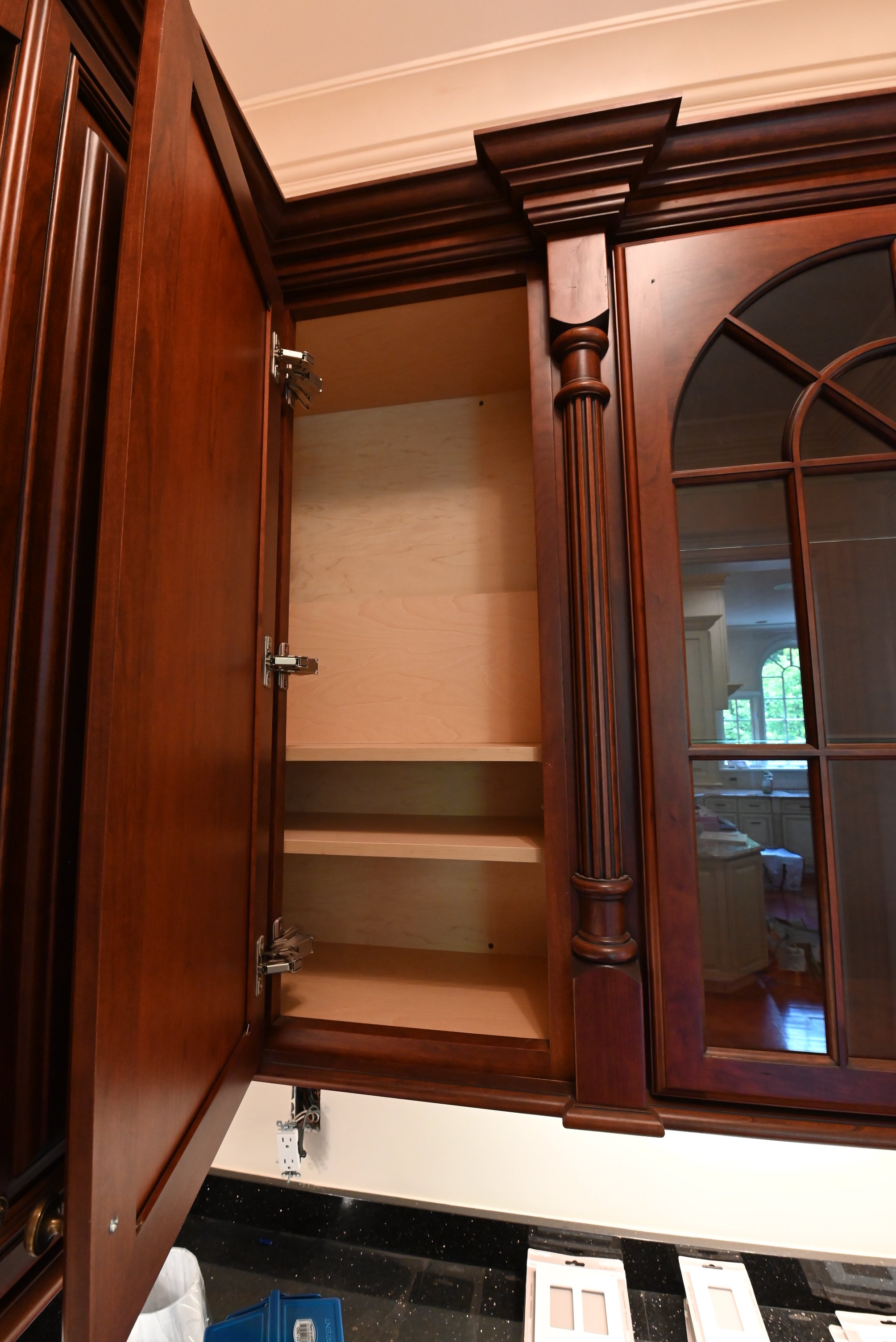 "The Chatsworth" Traditional Mahogany Stained Wood Butler's Pantry