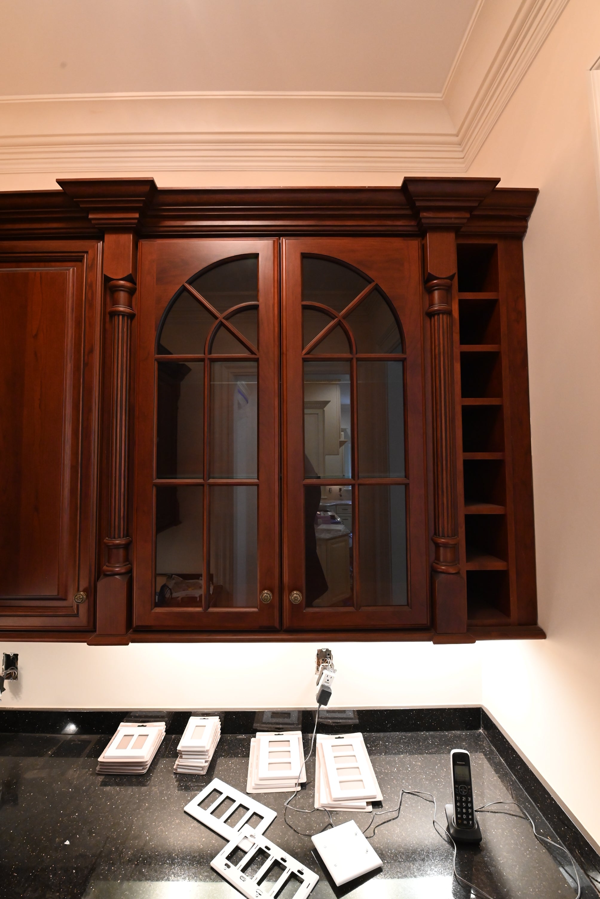 "The Chatsworth" Traditional Mahogany Stained Wood Butler's Pantry
