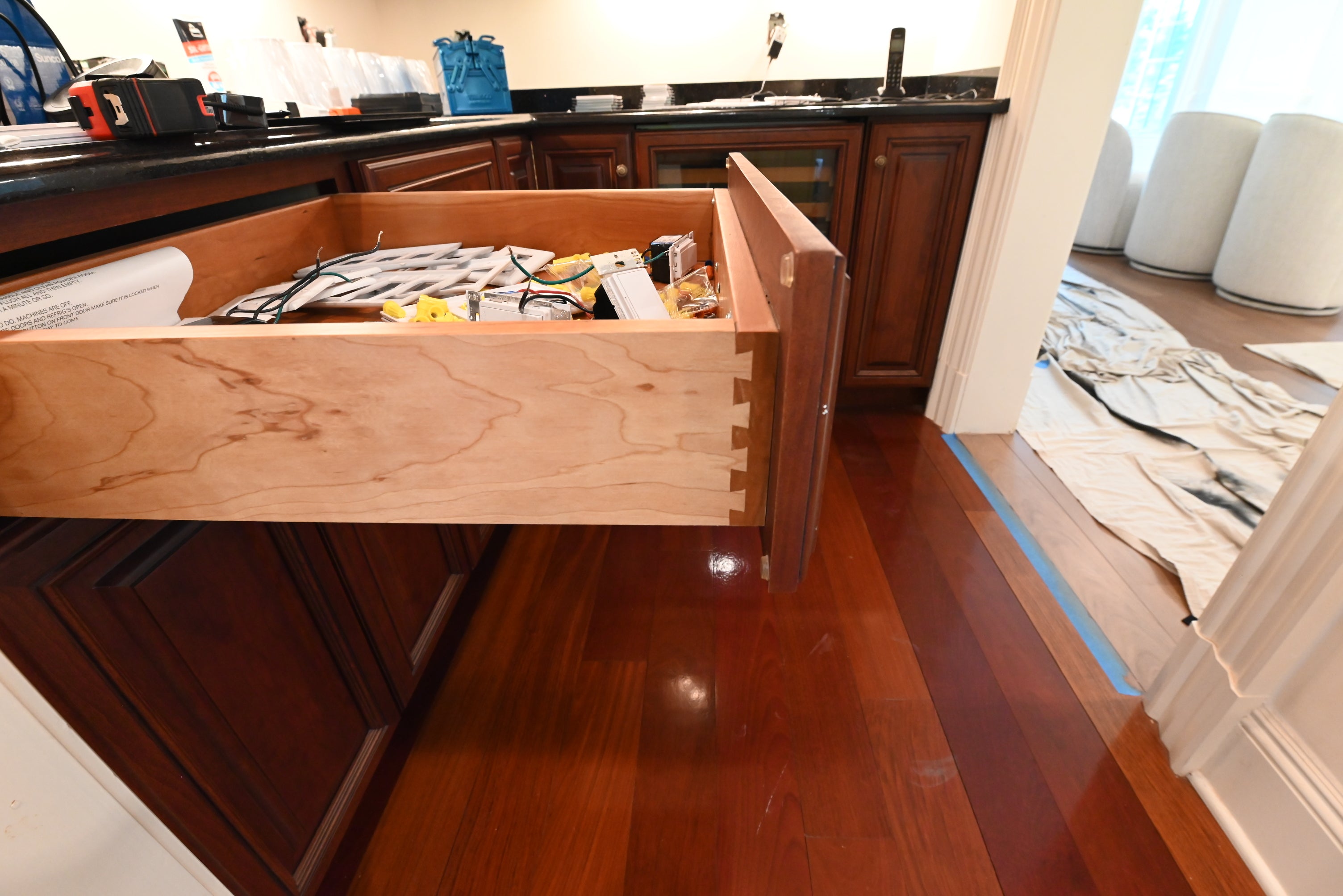 "The Chatsworth" Traditional Mahogany Stained Wood Butler's Pantry