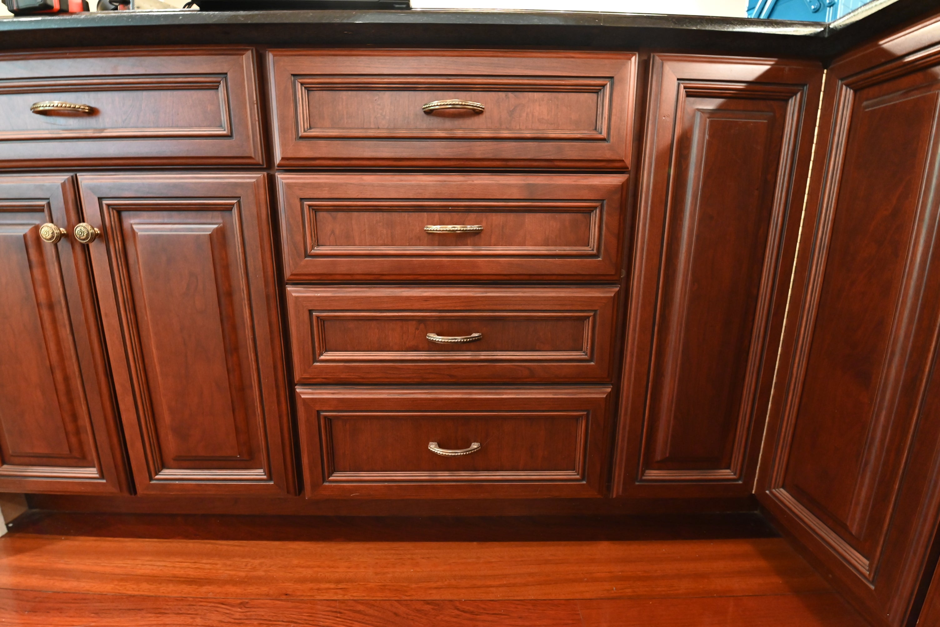 "The Chatsworth" Traditional Mahogany Stained Wood Butler's Pantry