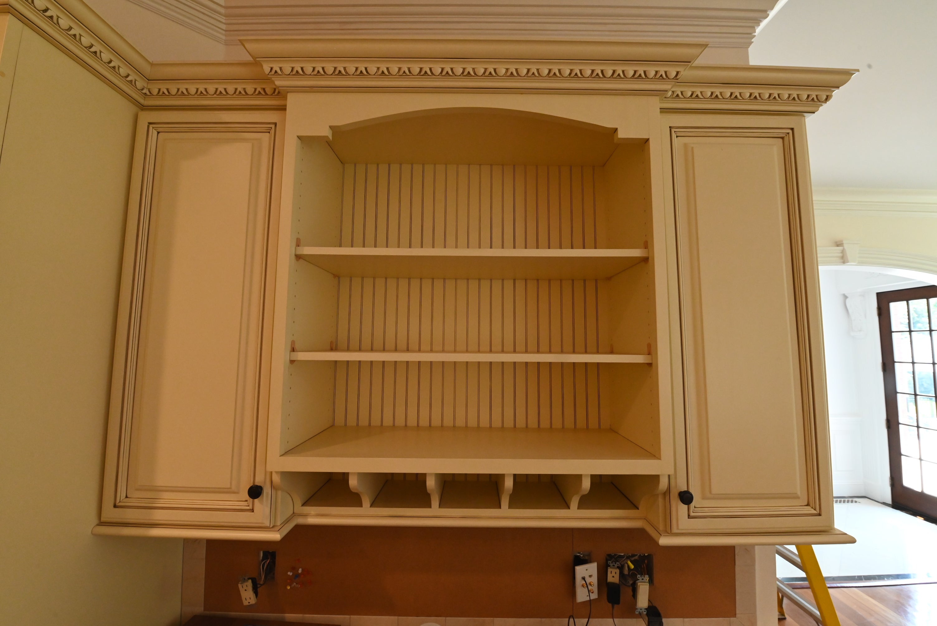 “The Ashbourne” Traditional Muted Cream Kitchen with Island & Desk Area