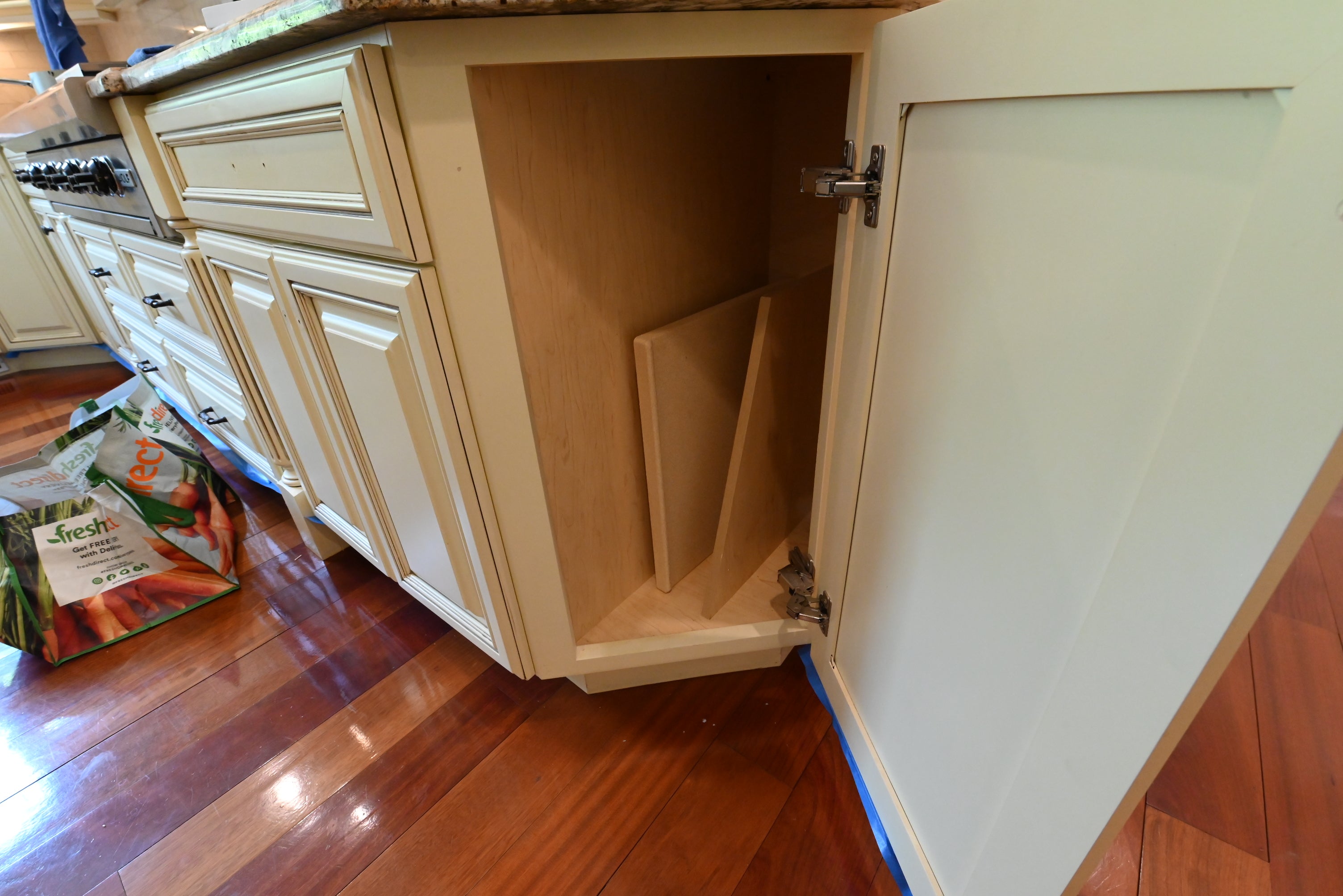 “The Ashbourne” Traditional Muted Cream Kitchen with Island & Desk Area