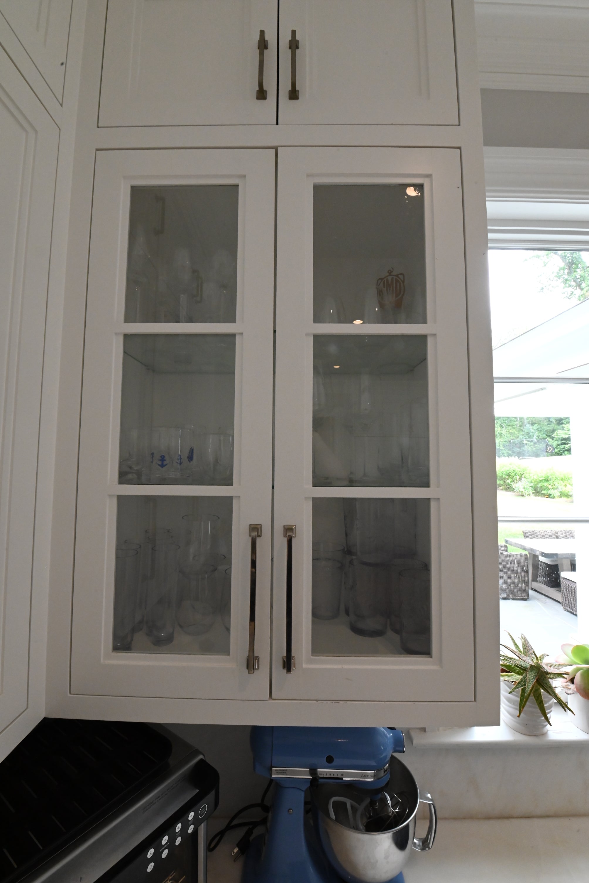 "The Abercorn" Transitional White Kitchen with Island & 48" Wolf Range