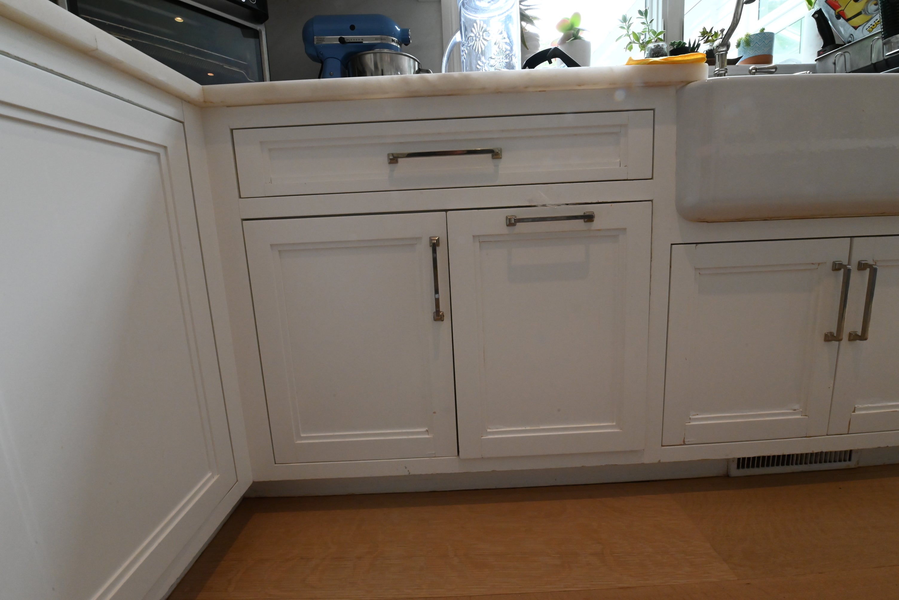"The Abercorn" Transitional White Kitchen with Island & 48" Wolf Range