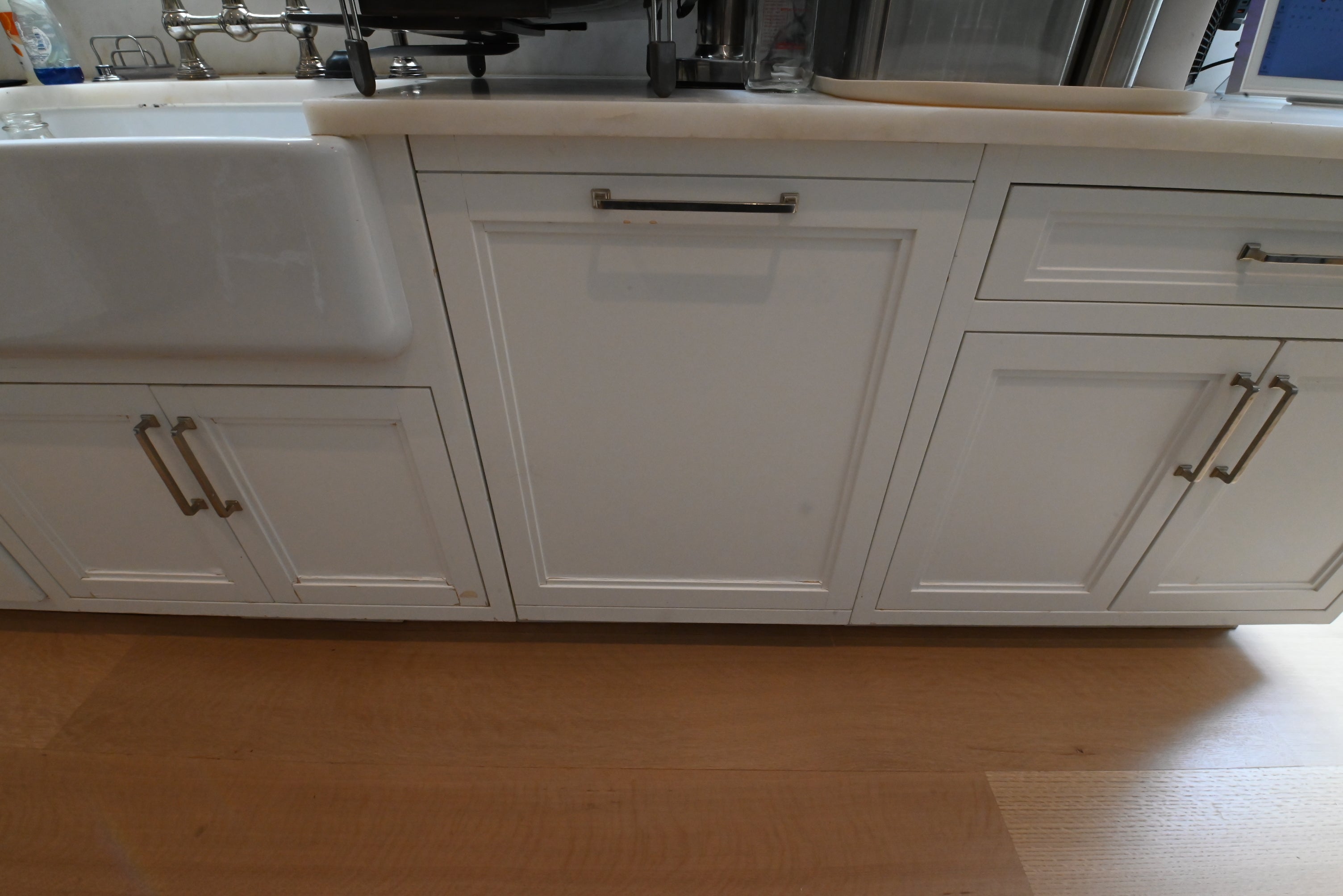"The Abercorn" Transitional White Kitchen with Island & 48" Wolf Range