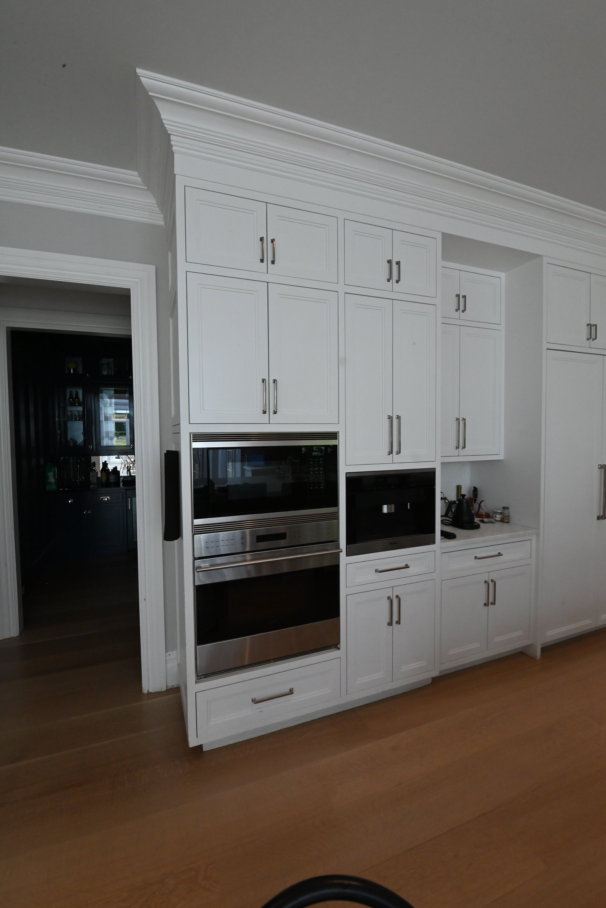 "The Abercorn" Transitional White Kitchen with Island & 48" Wolf Range
