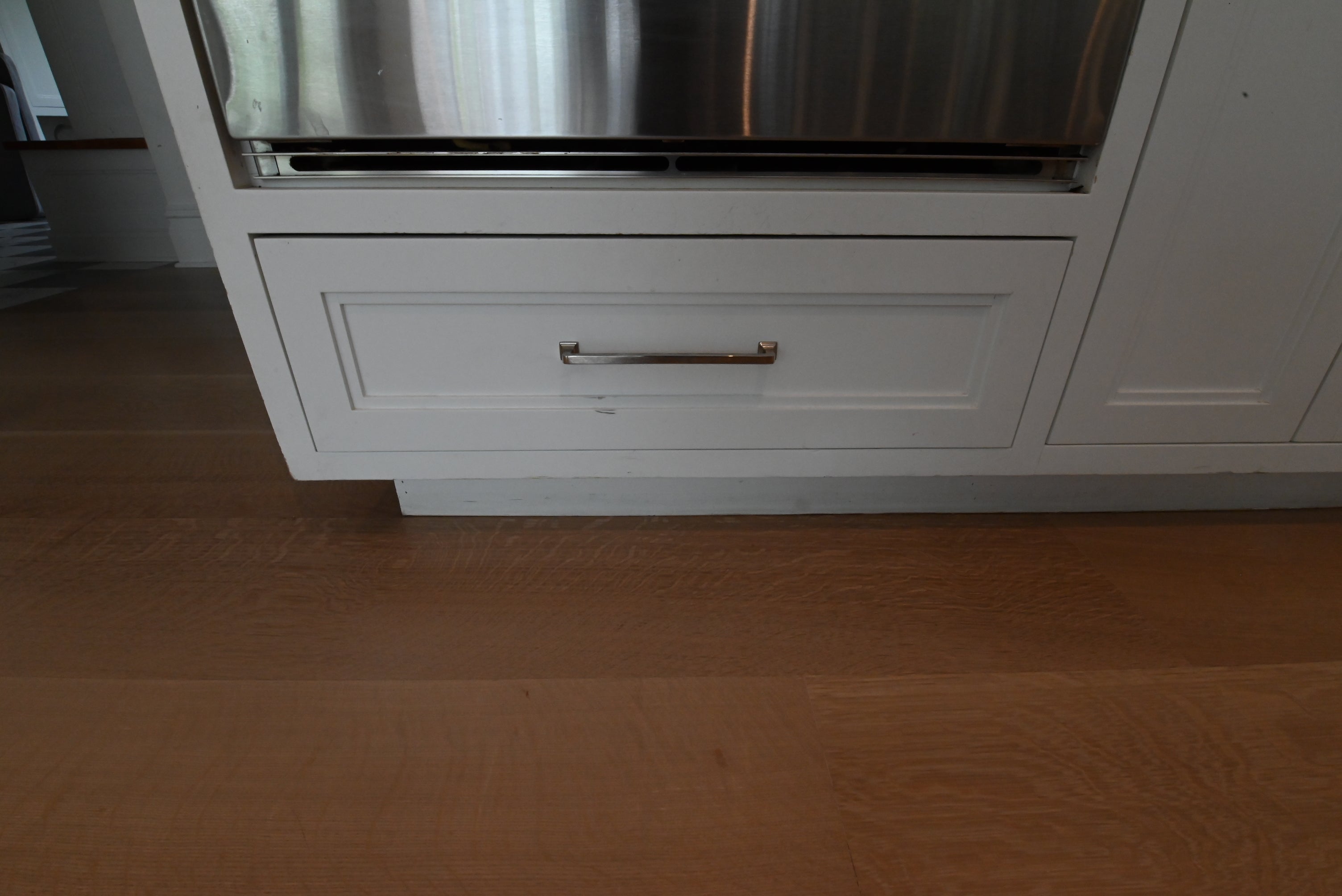 "The Abercorn" Transitional White Kitchen with Island & 48" Wolf Range
