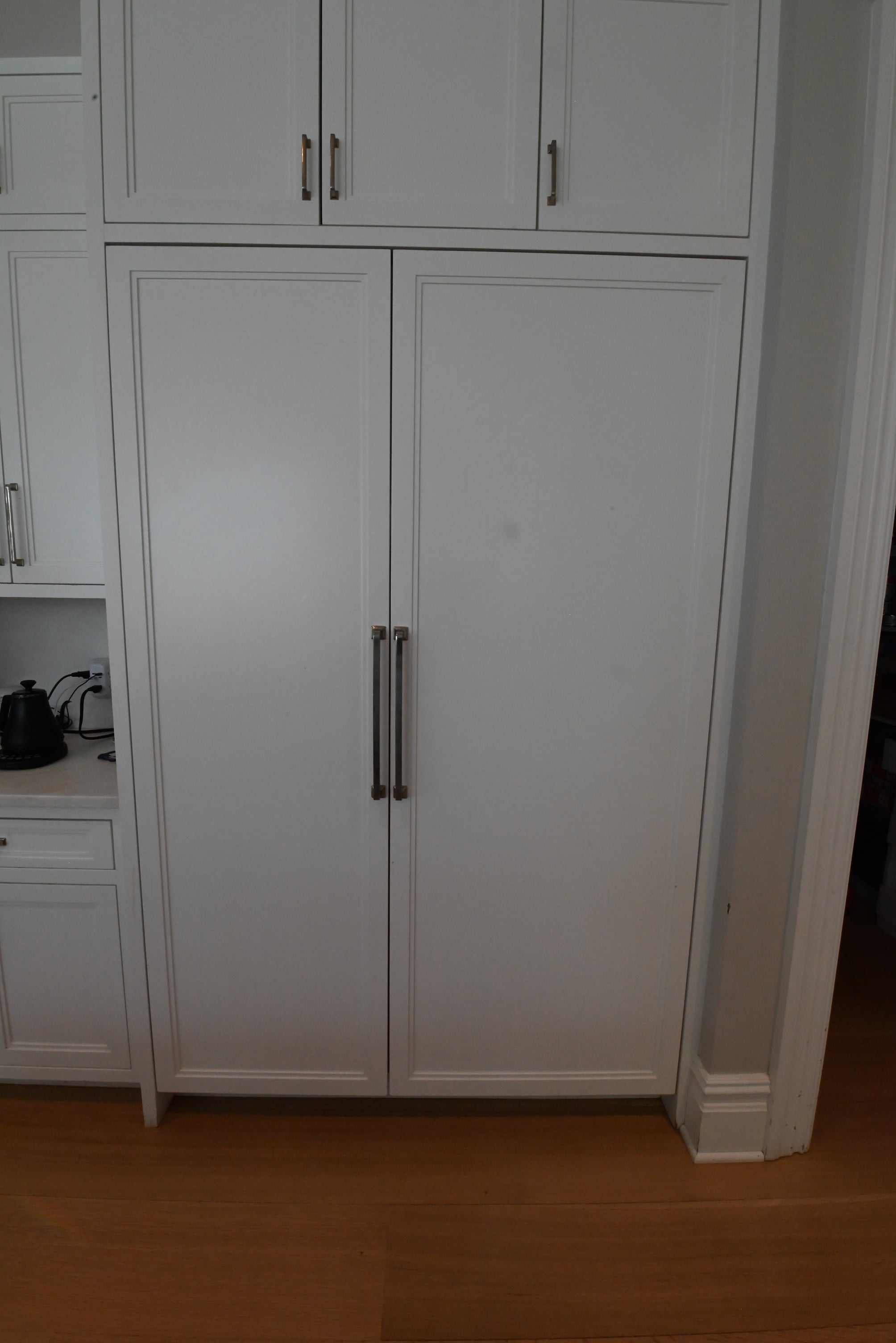 "The Abercorn" Transitional White Kitchen with Island & 48" Wolf Range