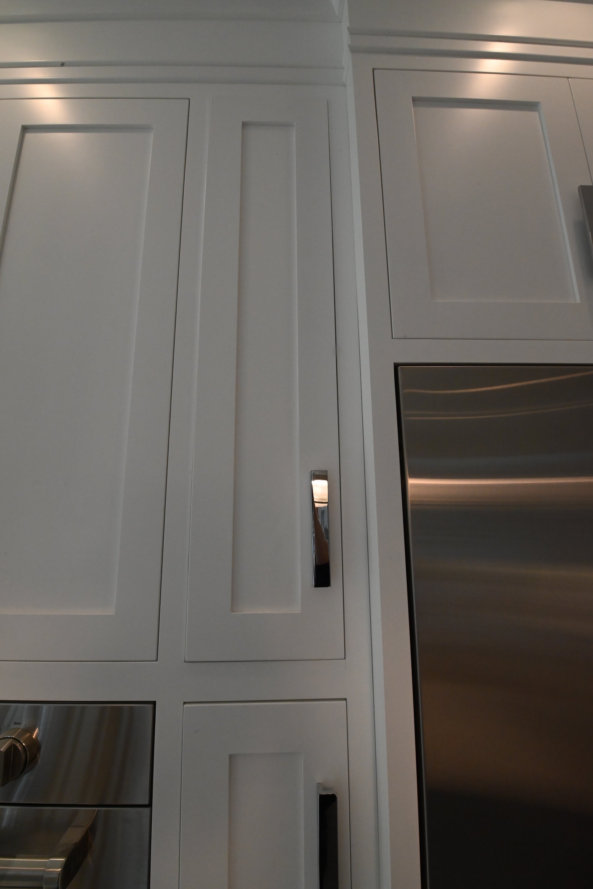“The Pembroke” Transitional White Kitchen with Island, Wolf & Sub-Zero Appliances