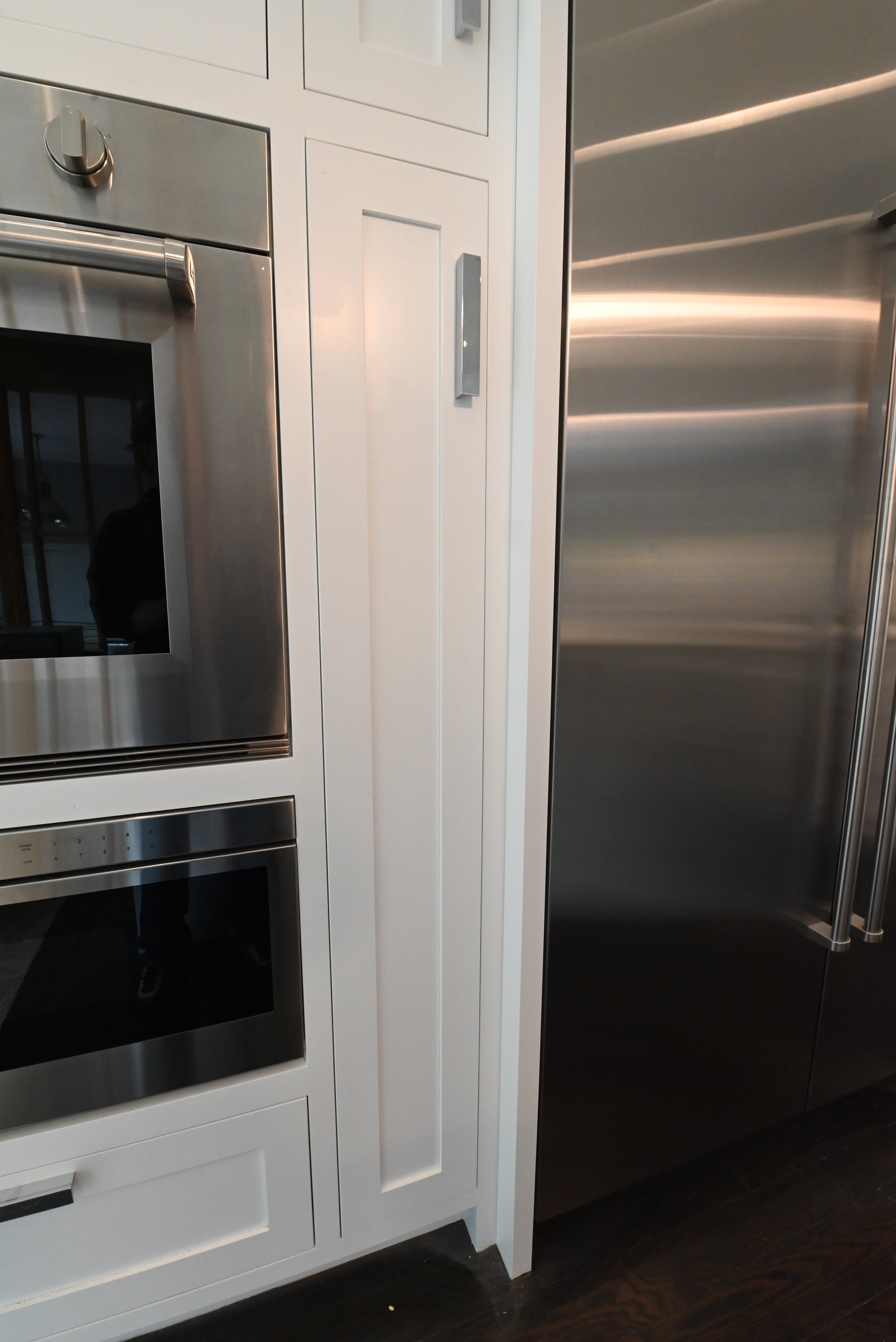 “The Pembroke” Transitional White Kitchen with Island, Wolf & Sub-Zero Appliances