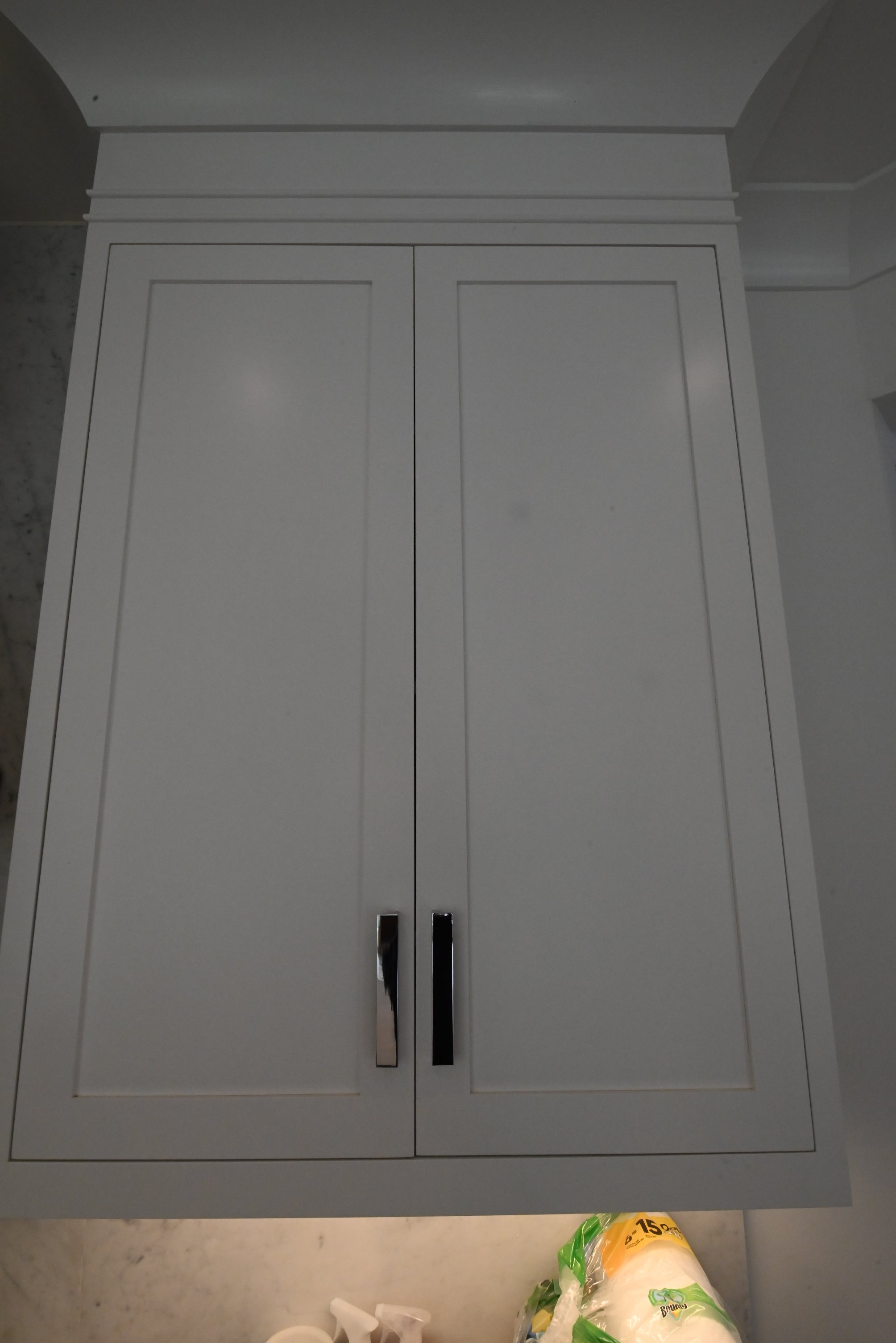 “The Pembroke” Transitional White Kitchen with Island, Wolf & Sub-Zero Appliances