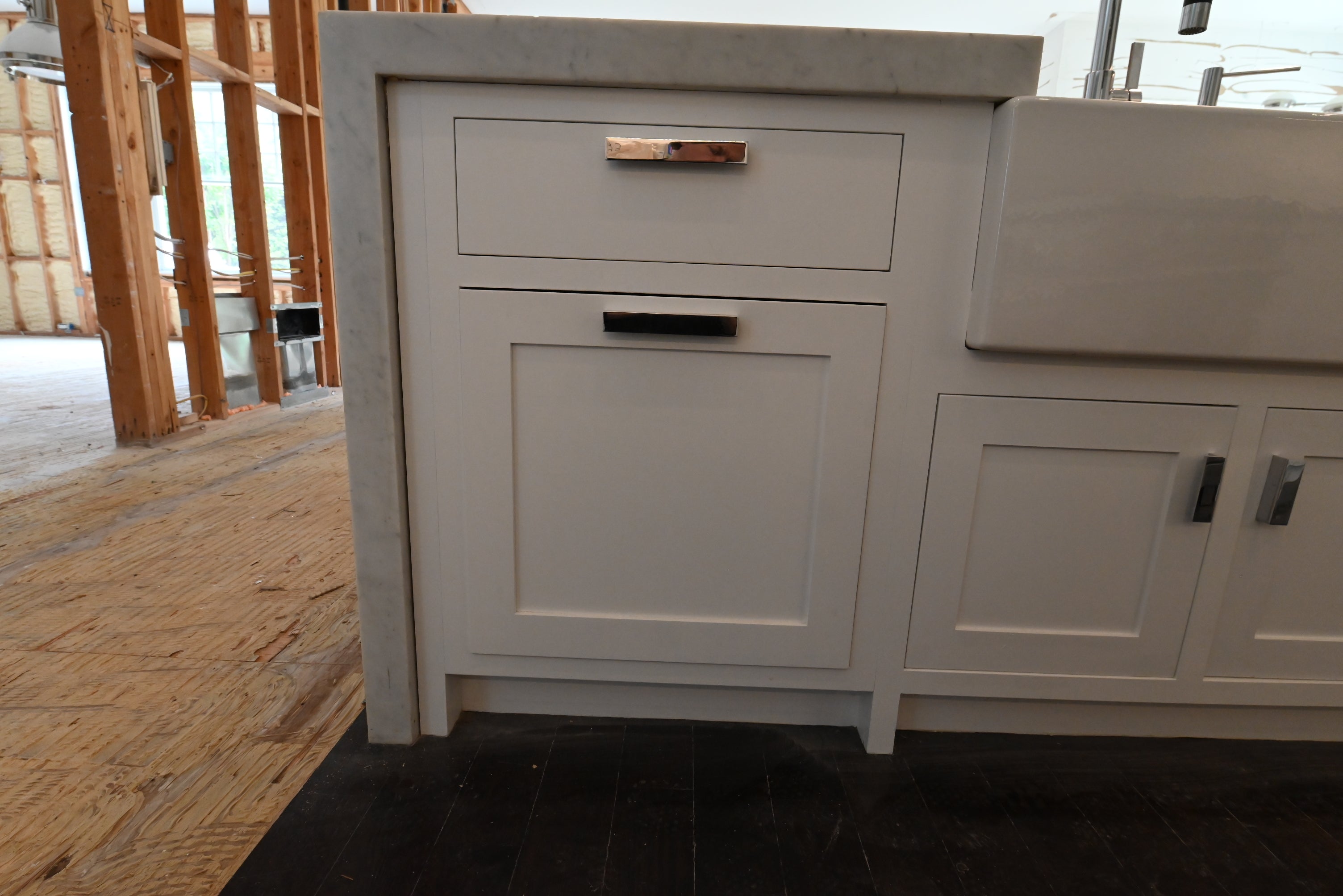 “The Pembroke” Transitional White Kitchen with Island, Wolf & Sub-Zero Appliances