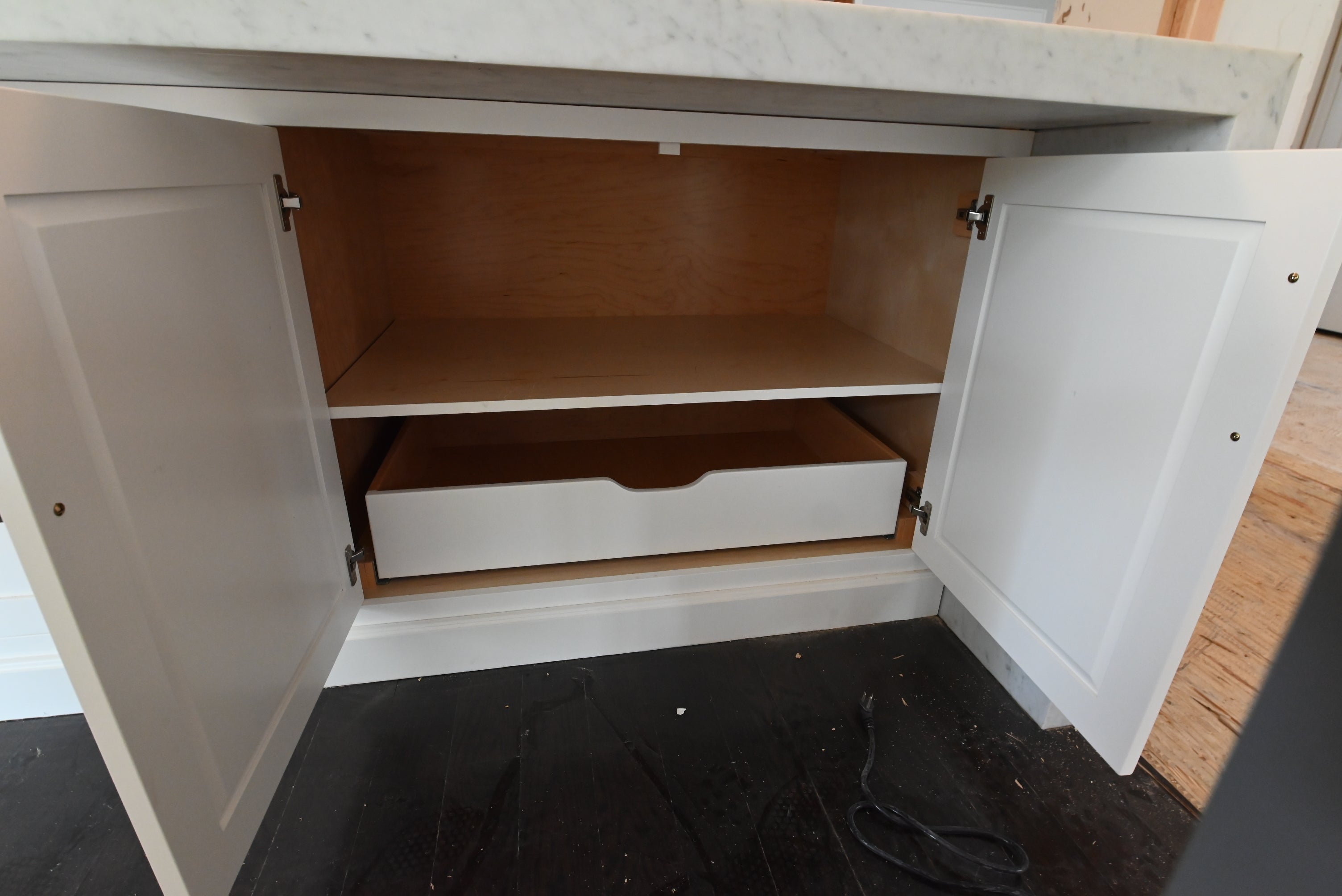 “The Pembroke” Transitional White Kitchen with Island, Wolf & Sub-Zero Appliances