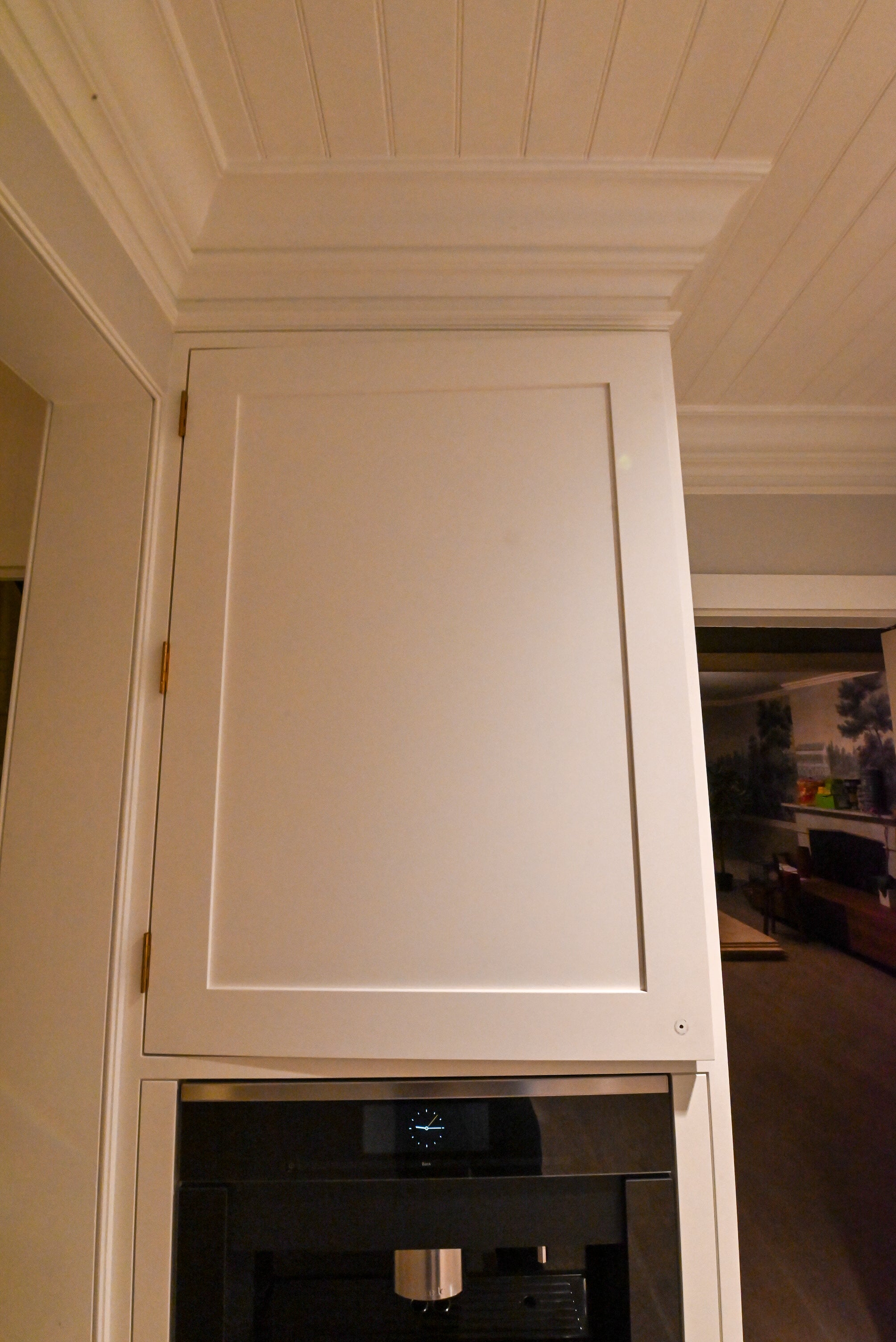 "The Windermere" Transitional White Kitchen with Island & Sub-Zero 648PROG