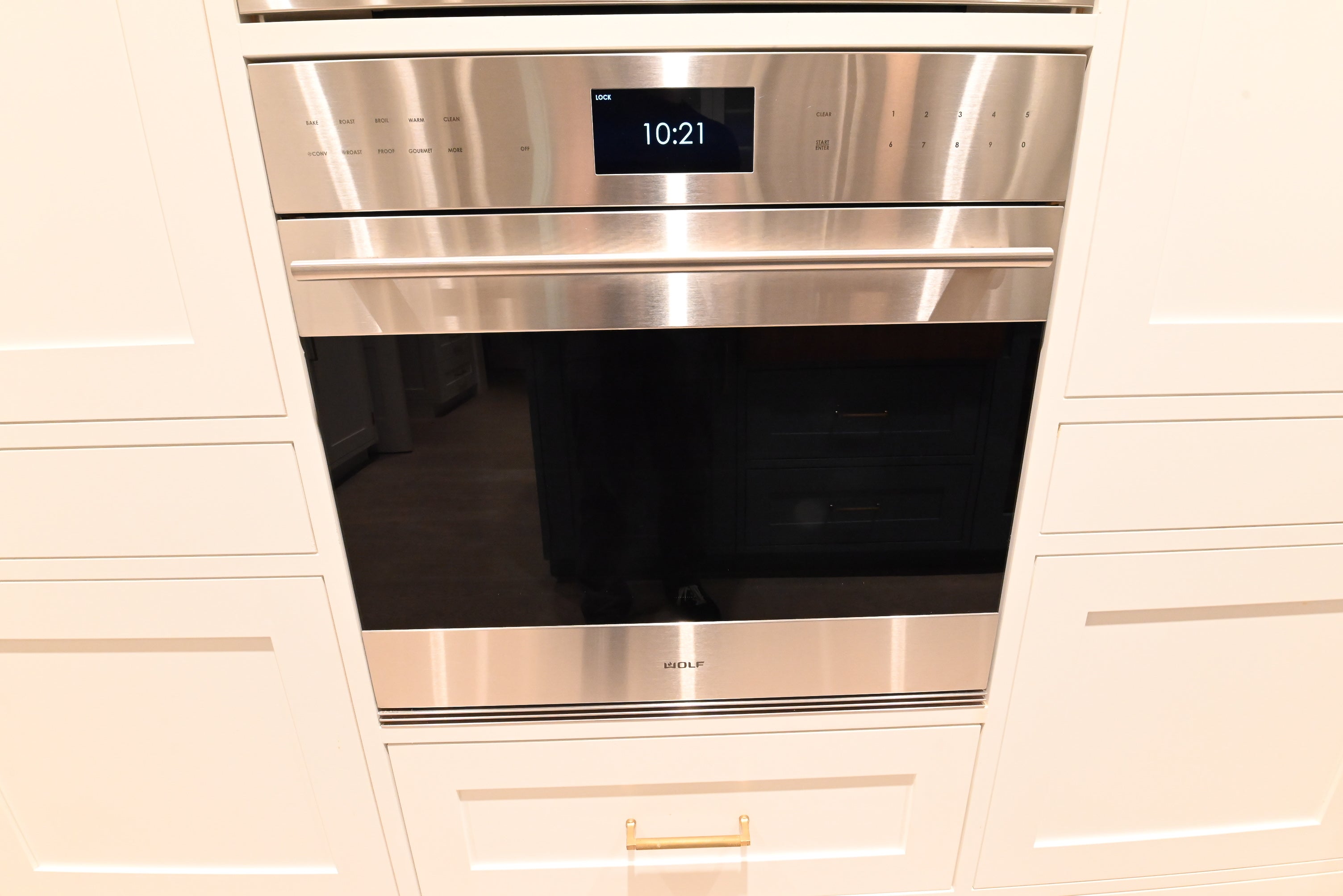 "The Windermere" Transitional White Kitchen with Island & Sub-Zero 648PROG