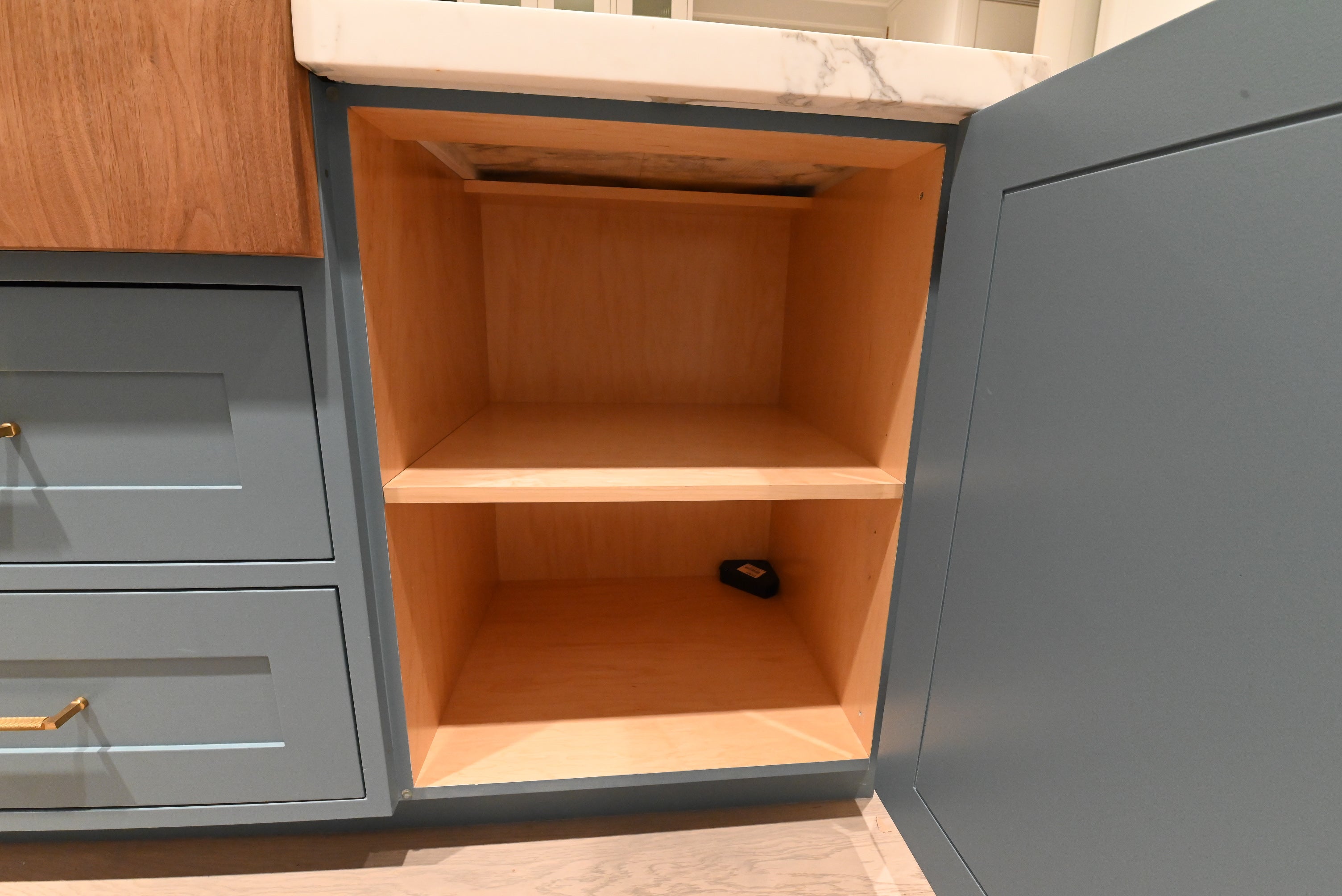 "The Windermere" Transitional White Kitchen with Island & Sub-Zero 648PROG