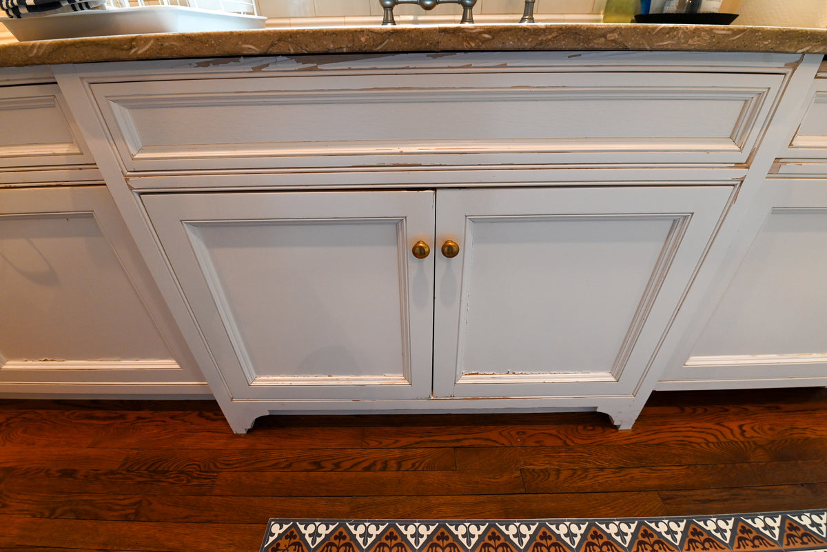 "The Montclair" Transitional White Kitchen with Island & Wolf 48" Range