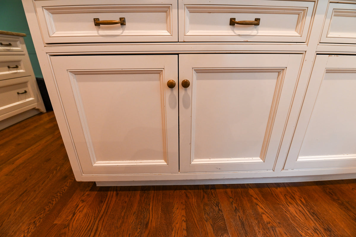 "The Montclair" Transitional White Kitchen with Island & Wolf 48" Range