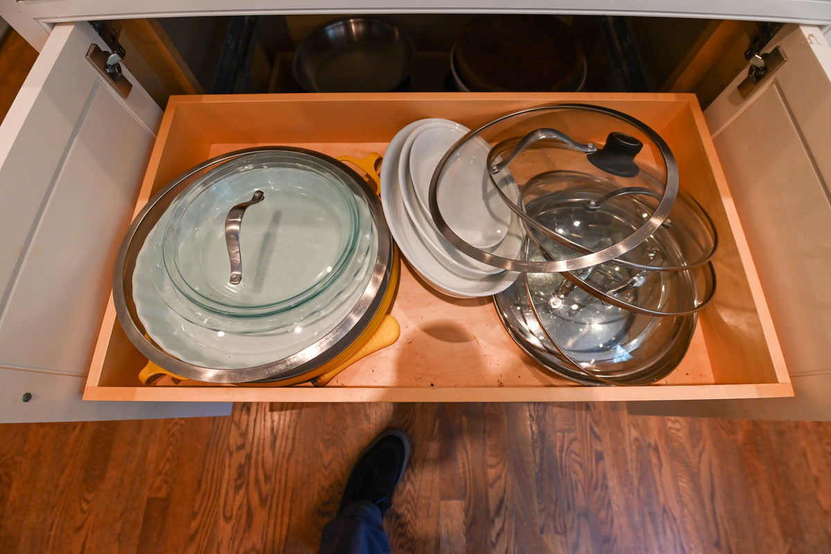 "The Montclair" Transitional White Kitchen with Island & Wolf 48" Range