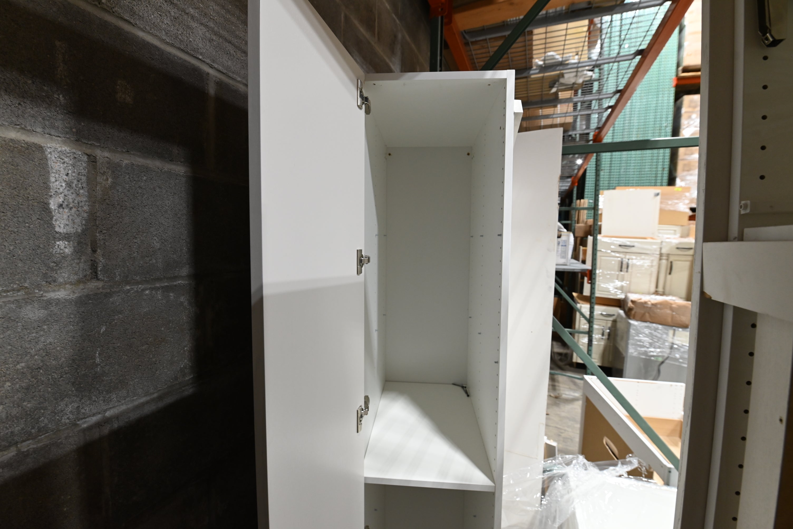 Reform Modern White Partial Kitchen Cabinets with Marble Countertop, Sink and Faucet