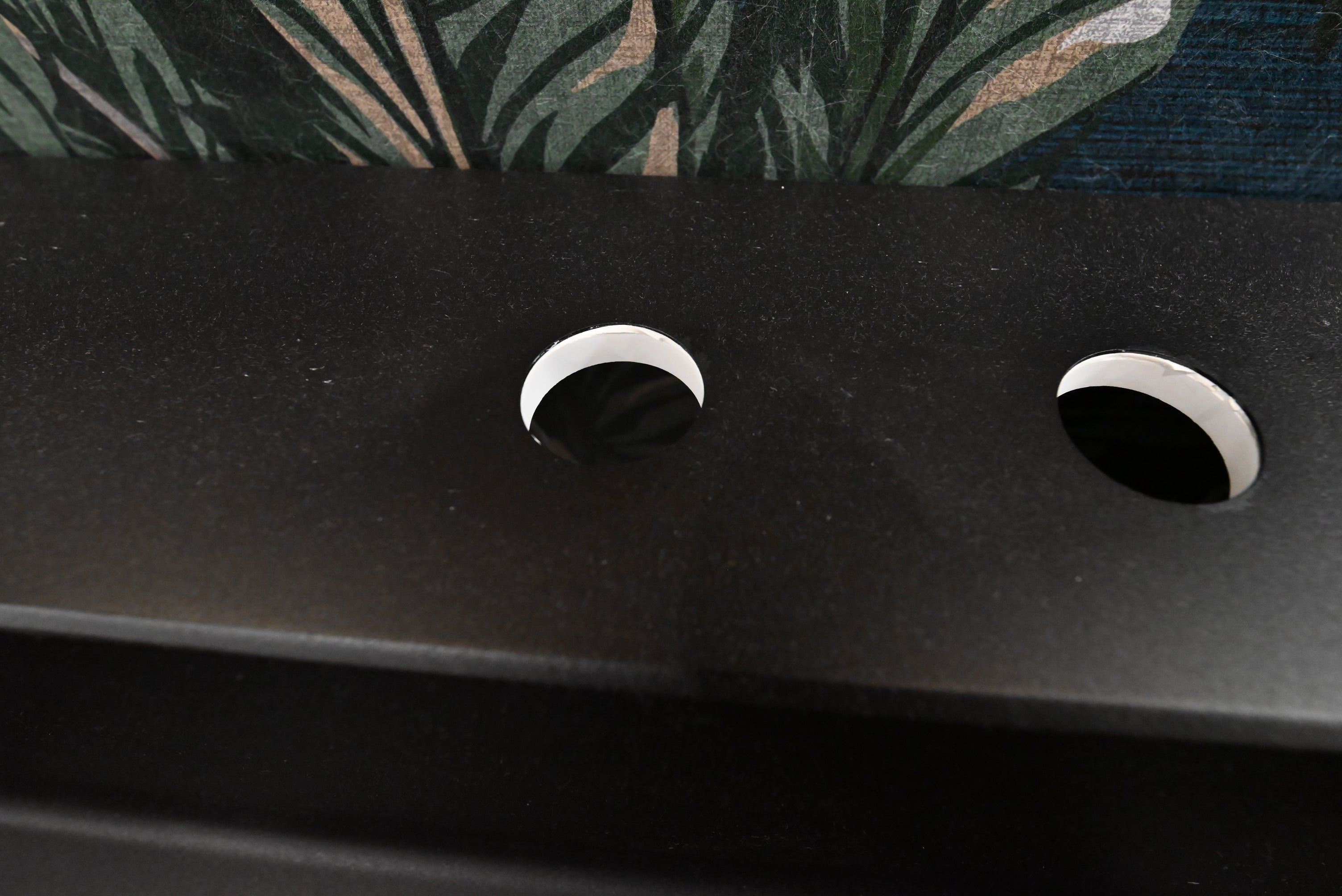 Birex 30" Modern Wood Veneer Floating Vanity with Black Integrated Sink Top