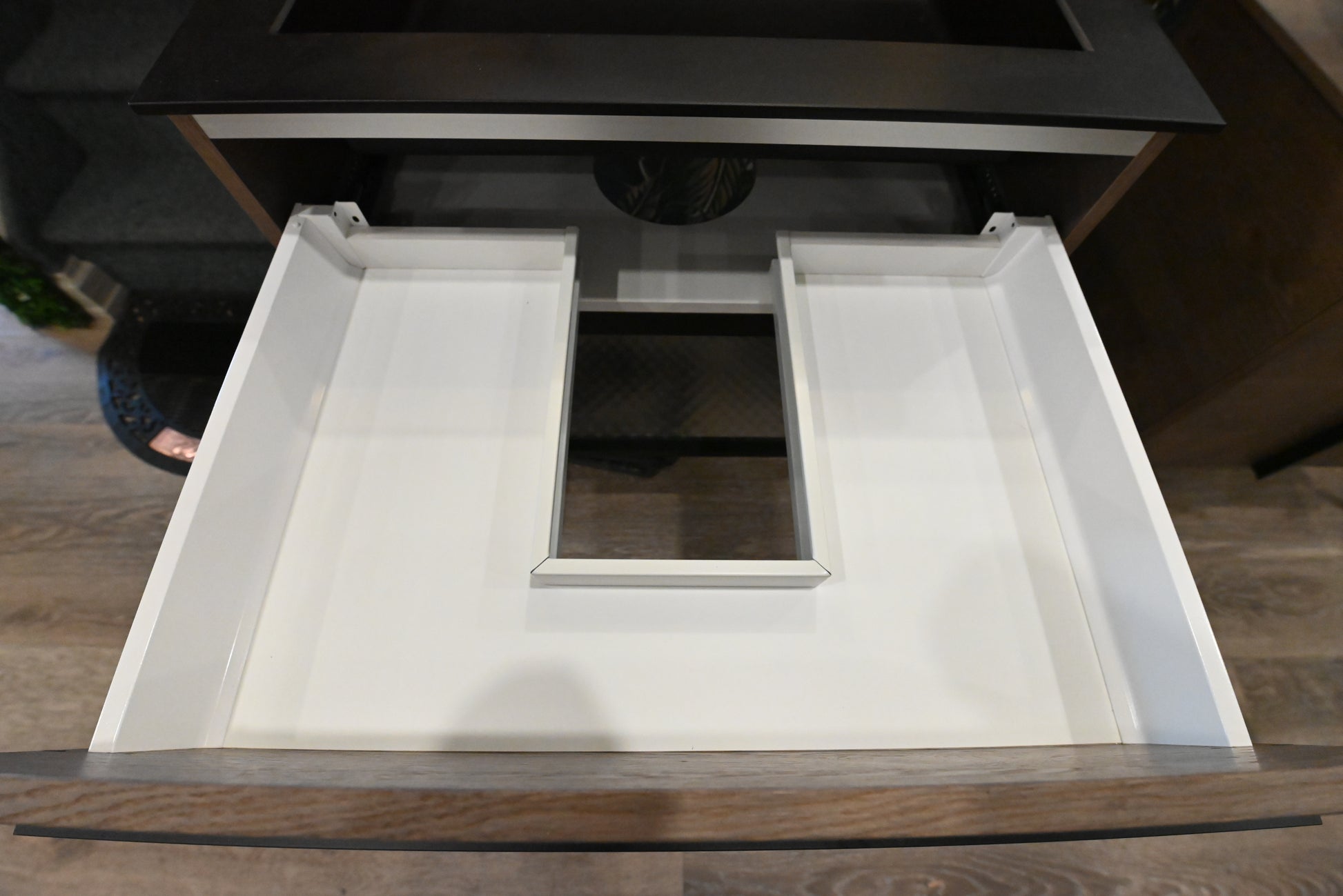 Birex 30" Modern Wood Veneer Floating Vanity with Black Integrated Sink Top