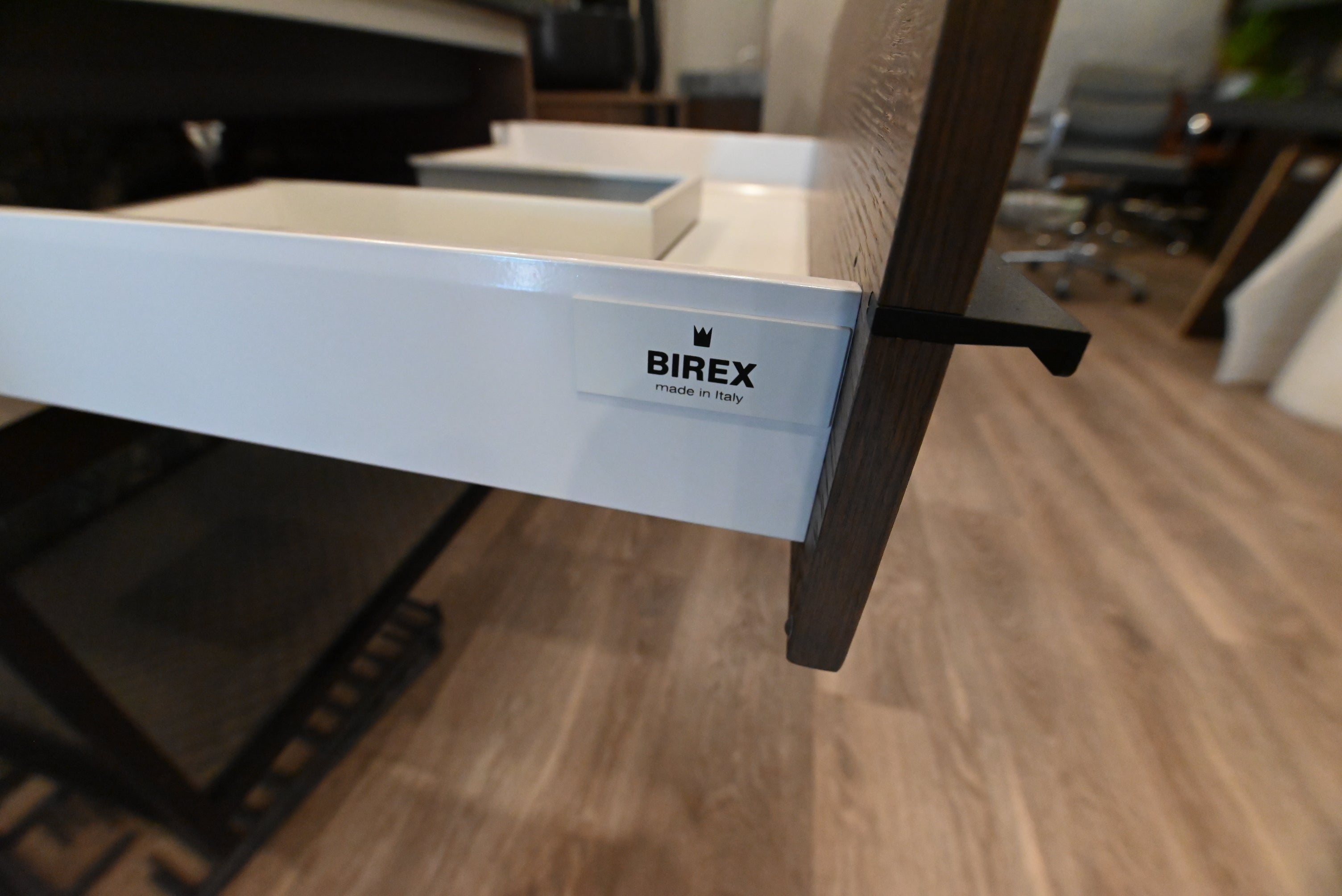 Birex 30" Modern Wood Veneer Floating Vanity with Black Integrated Sink Top