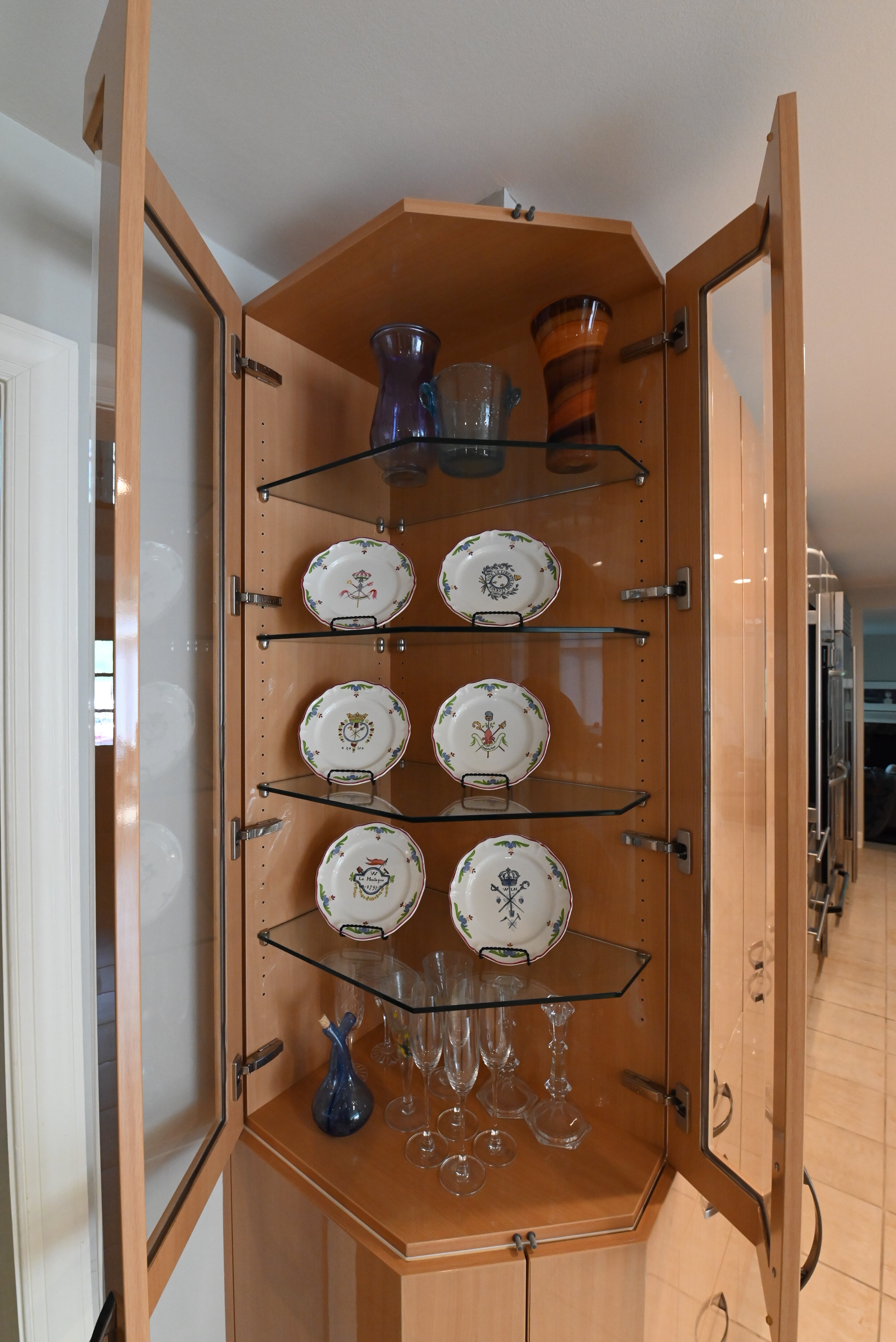 "The Copenhagen" Modern Light Oak Kitchen with Island & 48" Sub-Zero Refrigerator