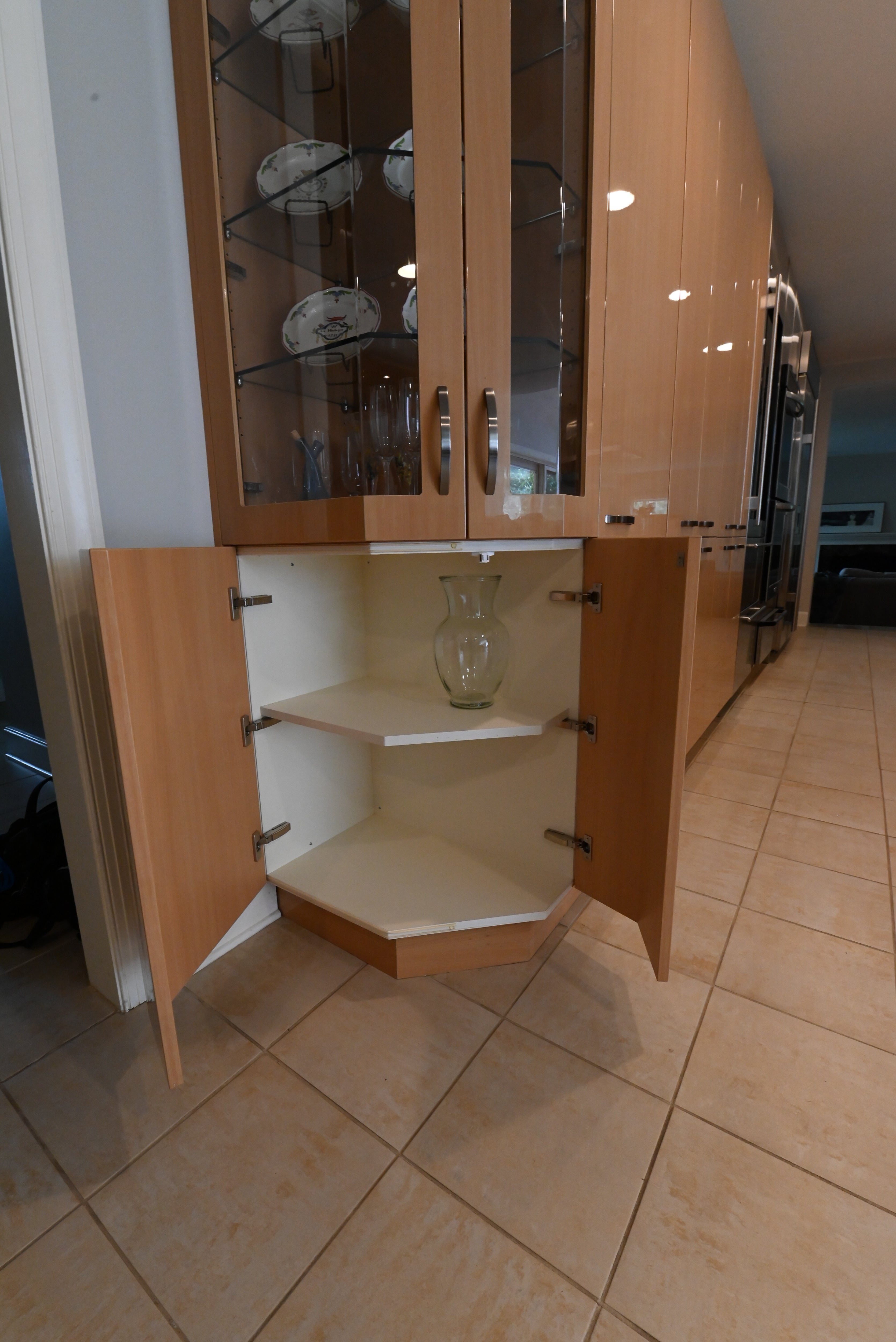 "The Copenhagen" Modern Light Oak Kitchen with Island & 48" Sub-Zero Refrigerator