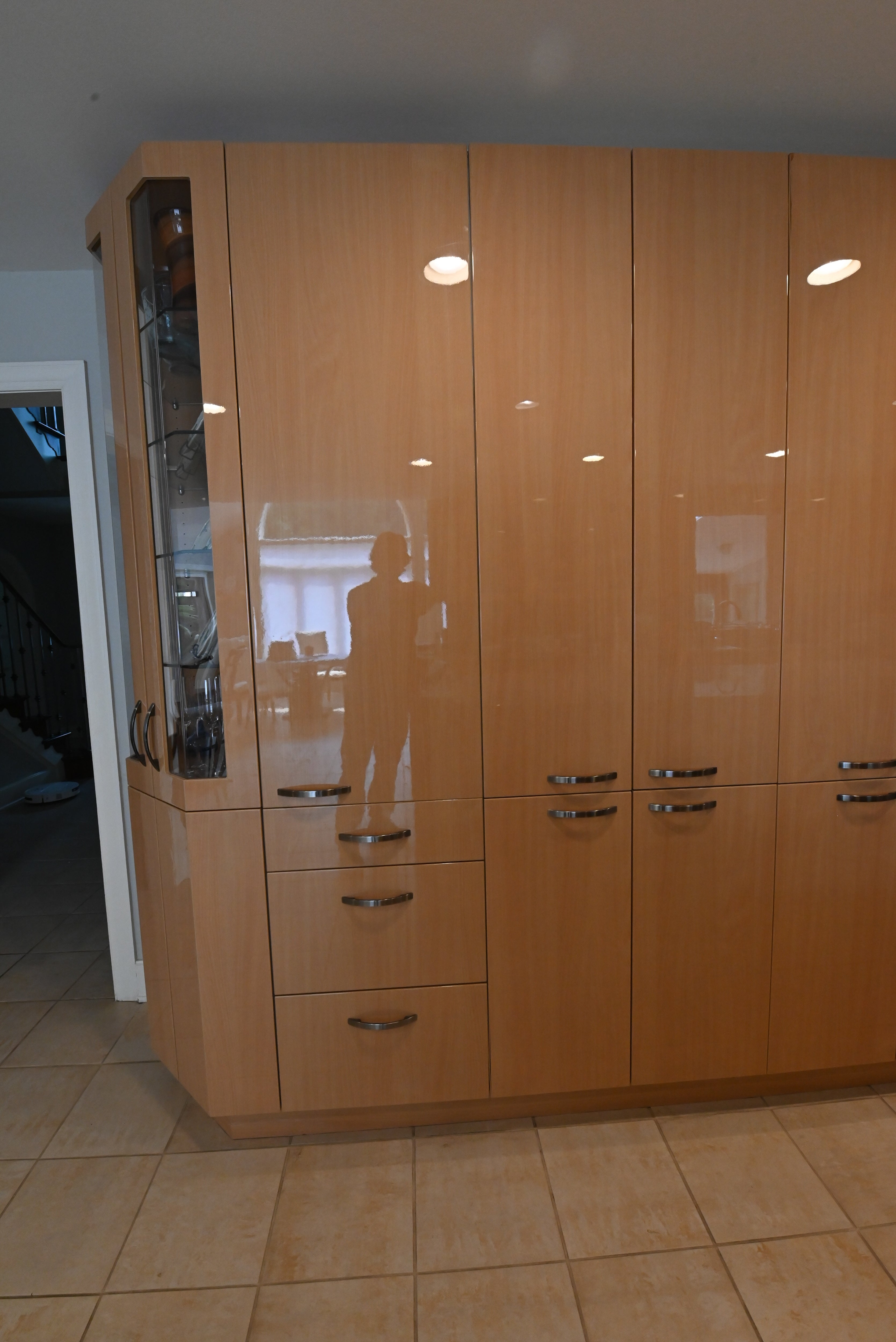 "The Copenhagen" Modern Light Oak Kitchen with Island & 48" Sub-Zero Refrigerator