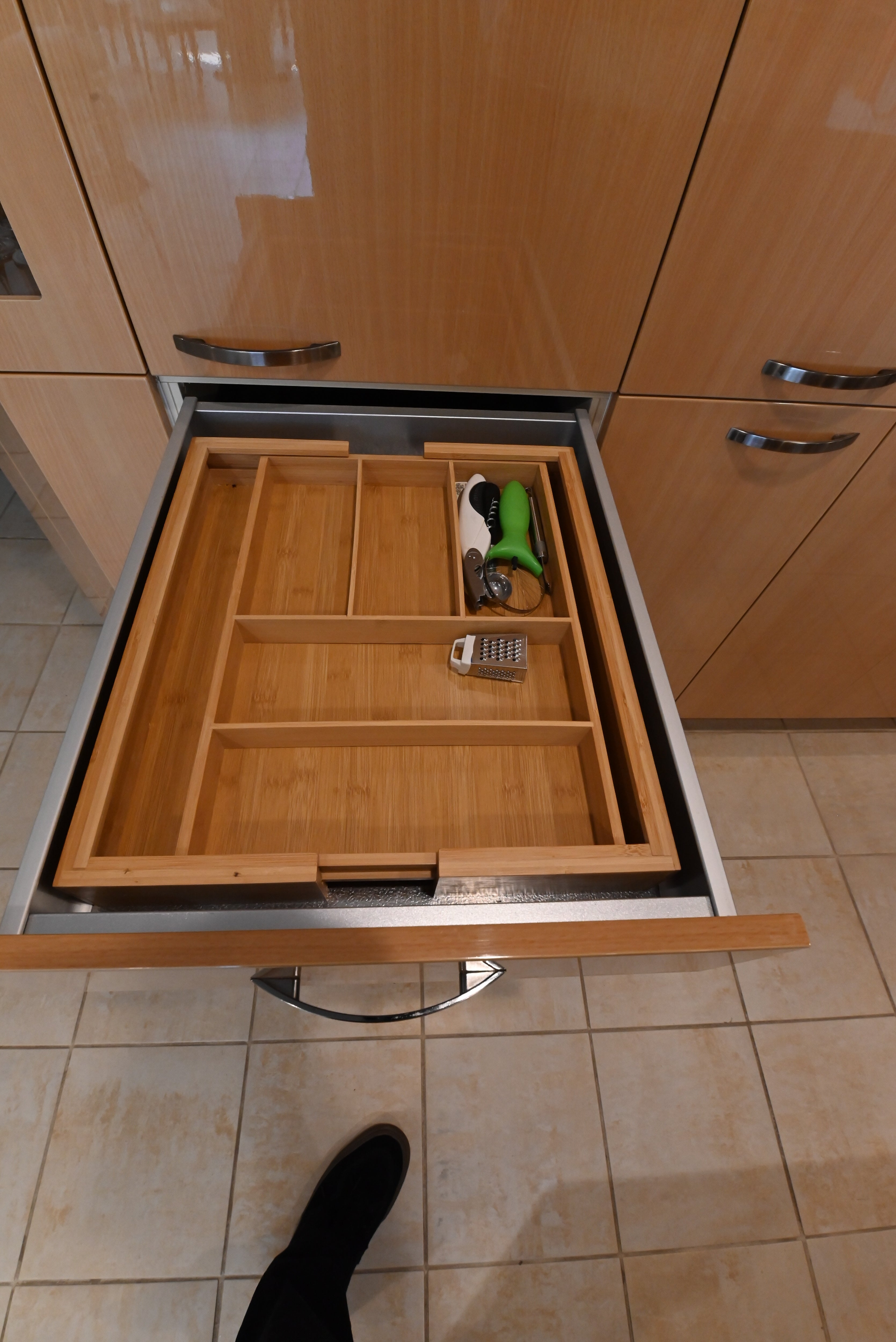 "The Copenhagen" Modern Light Oak Kitchen with Island & 48" Sub-Zero Refrigerator
