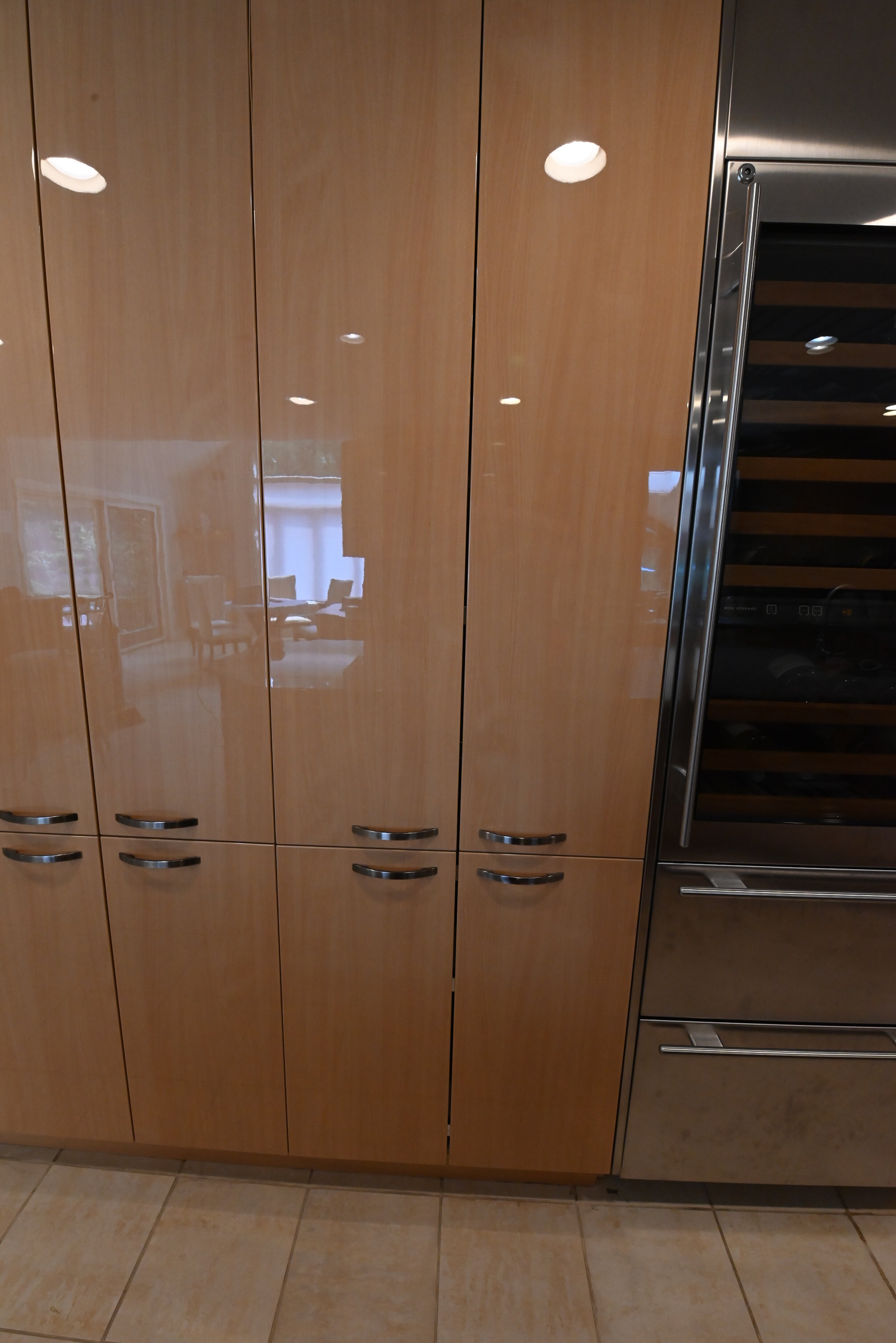 "The Copenhagen" Modern Light Oak Kitchen with Island & 48" Sub-Zero Refrigerator