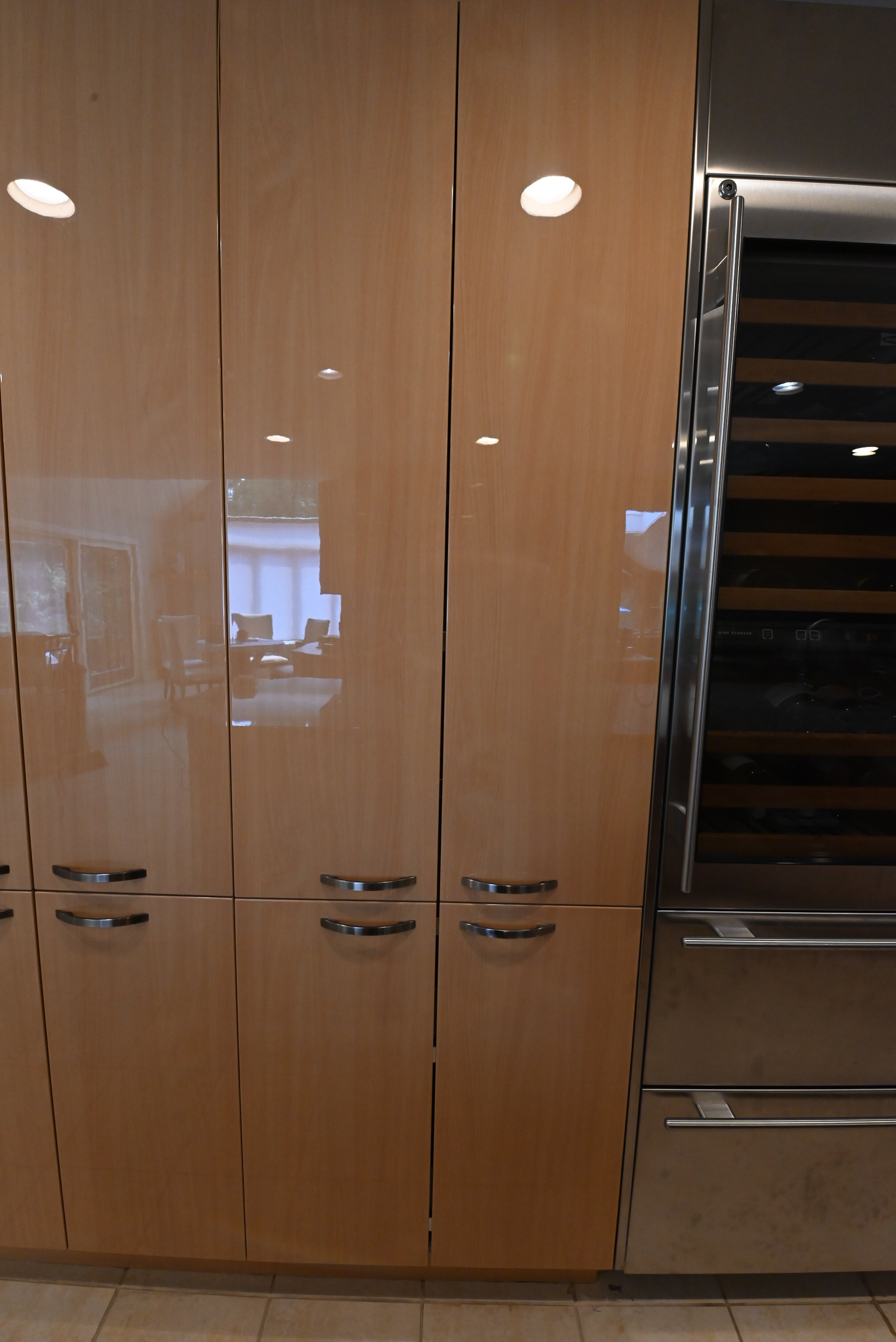 "The Copenhagen" Modern Light Oak Kitchen with Island & 48" Sub-Zero Refrigerator