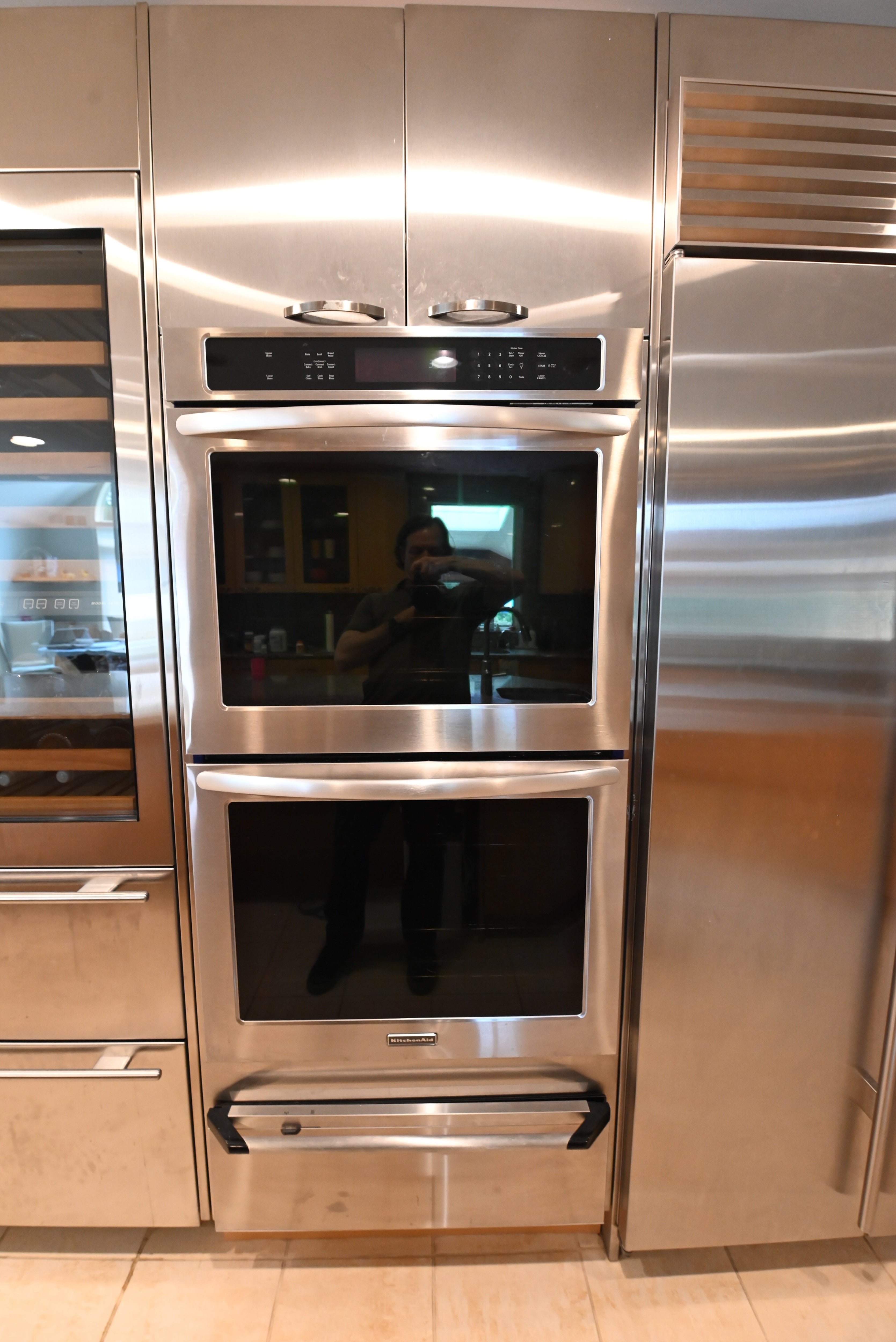 "The Copenhagen" Modern Light Oak Kitchen with Island & 48" Sub-Zero Refrigerator