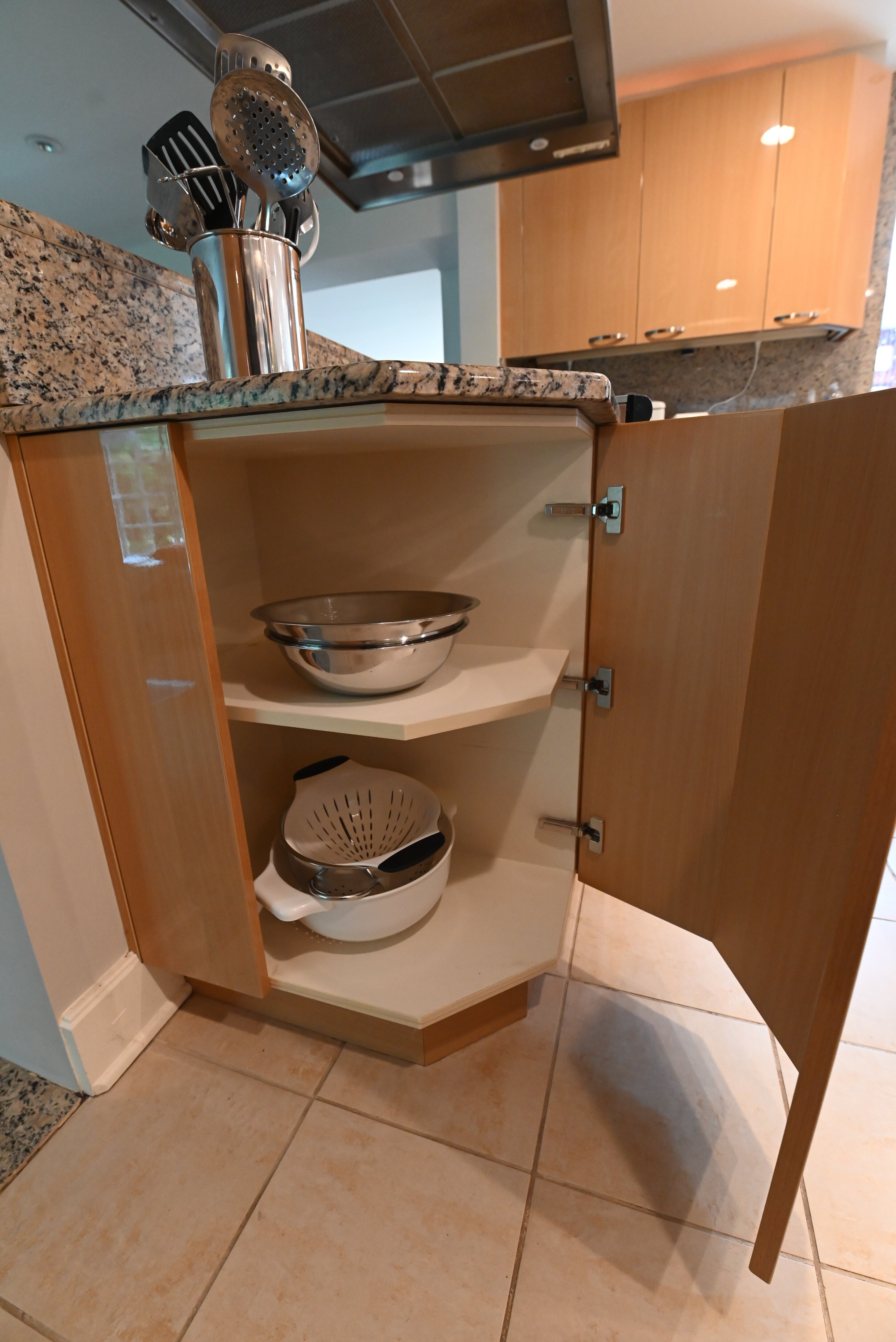"The Copenhagen" Modern Light Oak Kitchen with Island & 48" Sub-Zero Refrigerator