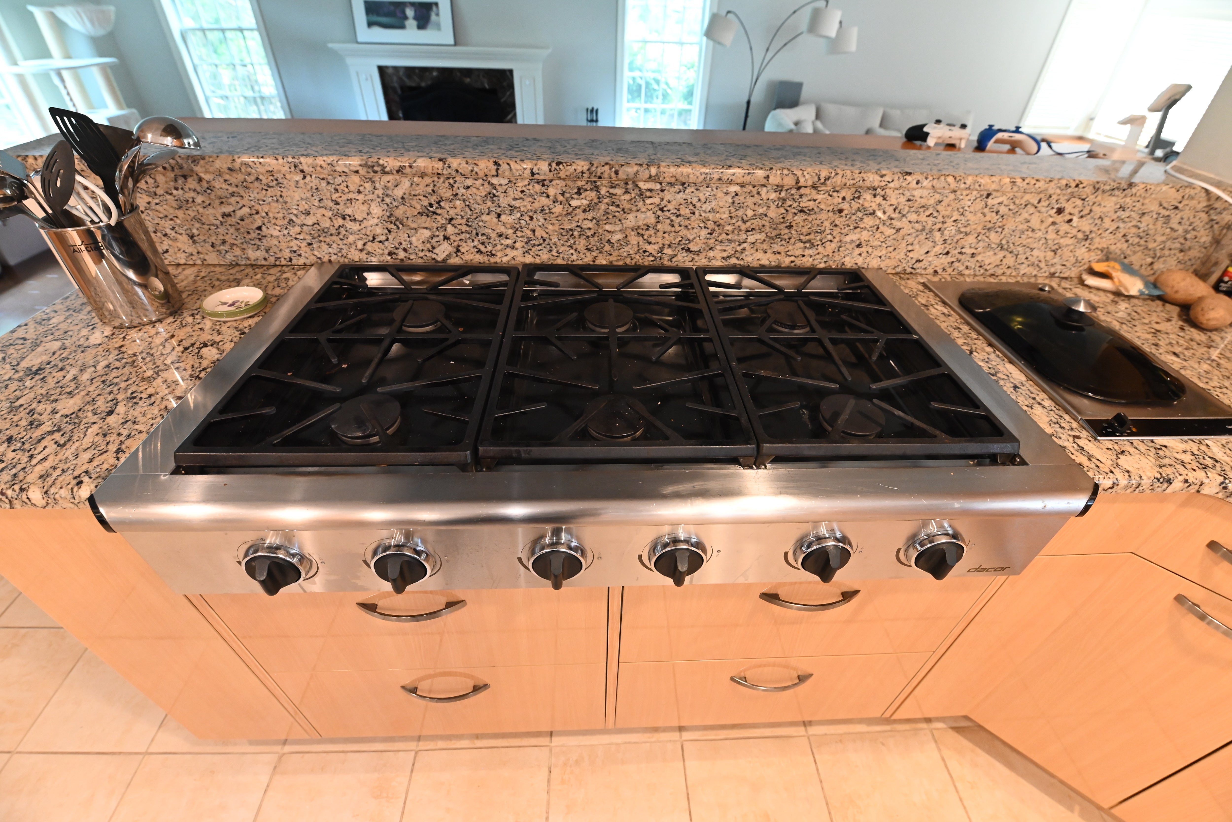 "The Copenhagen" Modern Light Oak Kitchen with Island & 48" Sub-Zero Refrigerator