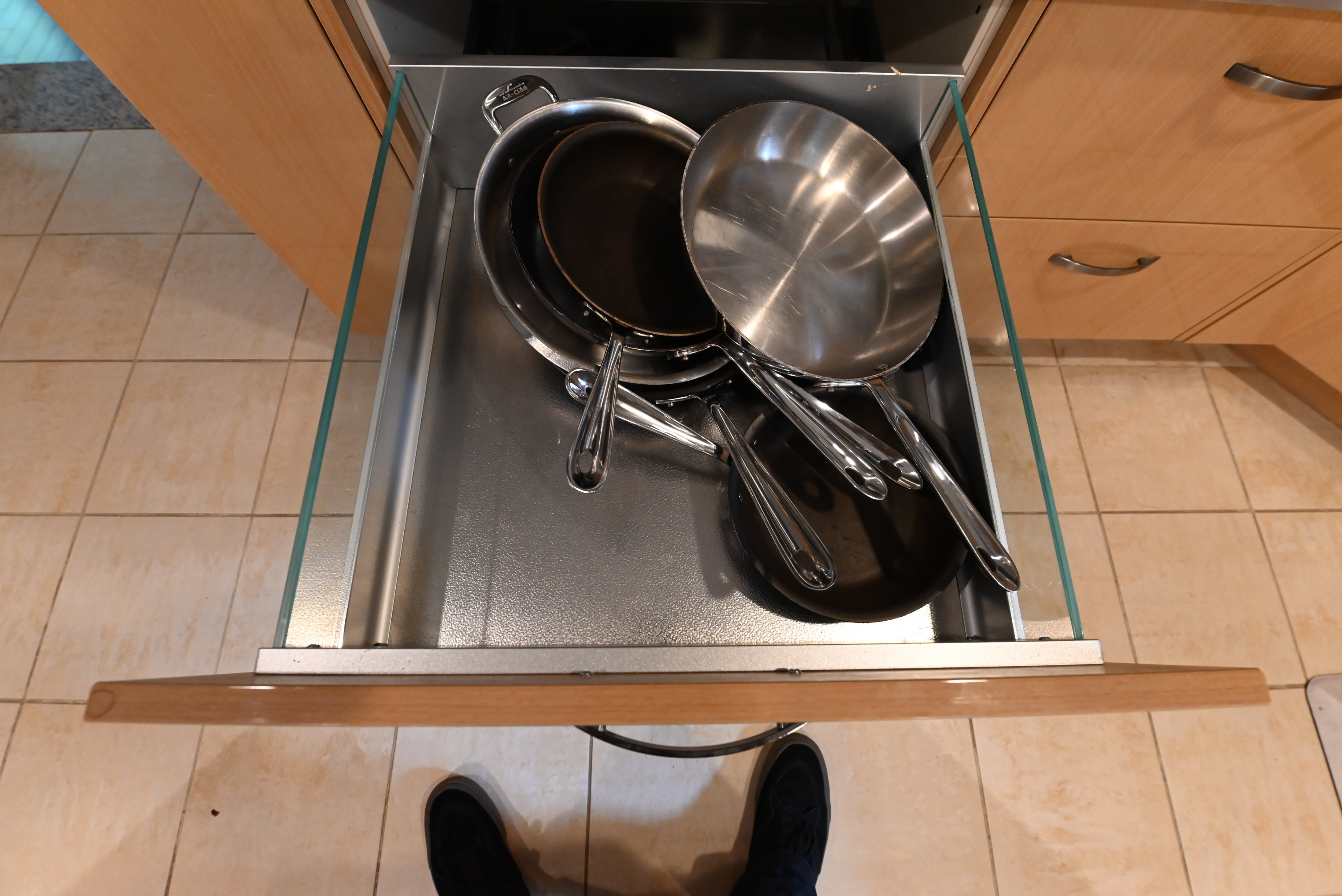 "The Copenhagen" Modern Light Oak Kitchen with Island & 48" Sub-Zero Refrigerator